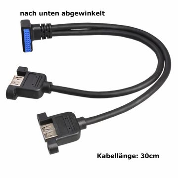 Bolwins F48 USB 3.0 Verlängerungskabel intern 19p Pfostenbuchse 19p 2x USB 3.0 Computer-Kabel