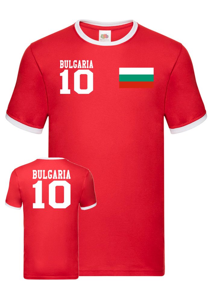 Blondie & Brownie T-Shirt Herren Bulgarien Bulgaria Sport Trikot Shirt Fußball Meister EM Euro Kontrastnaht