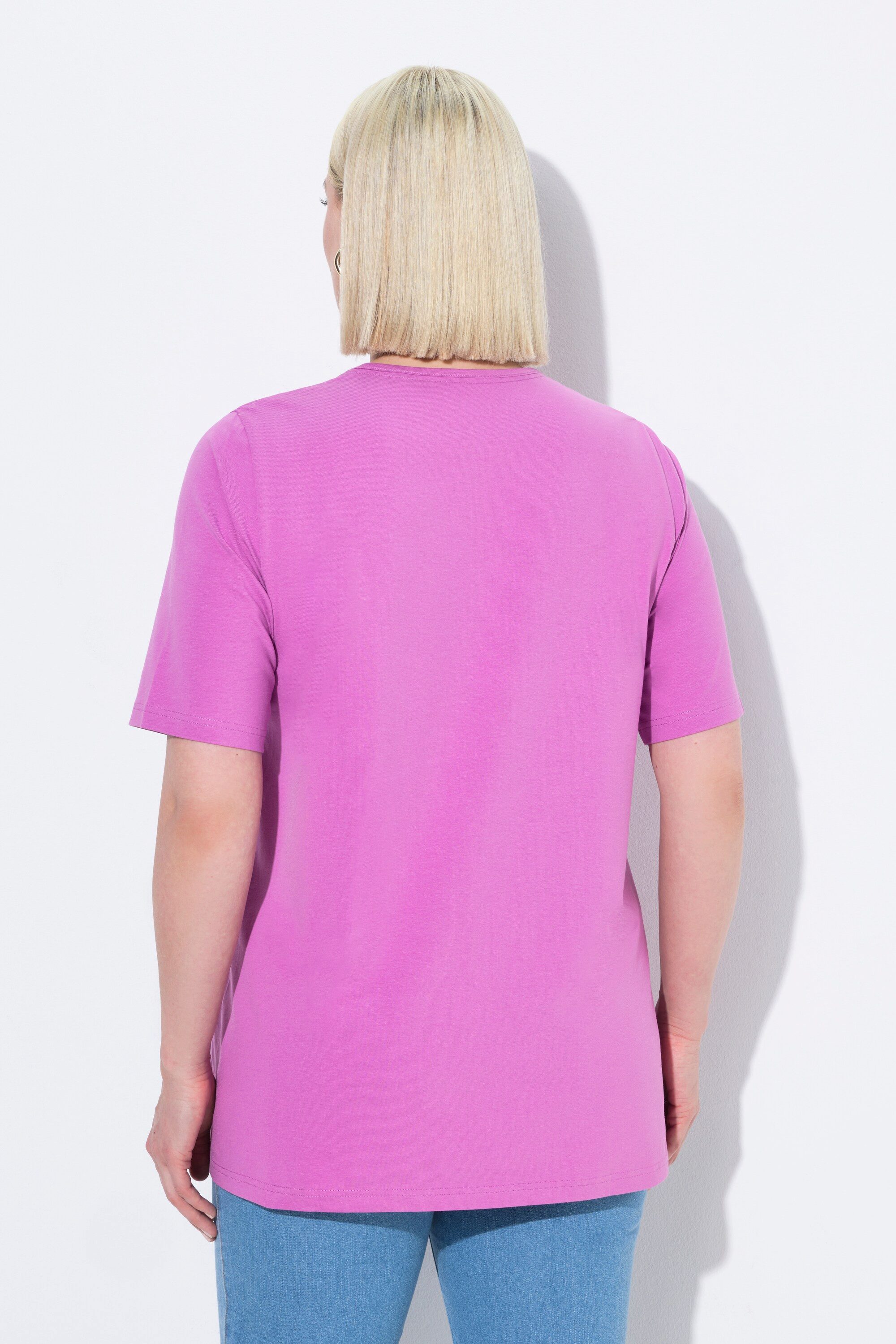 Ulla Popken T-Shirt T-Shirt A-Linie Carré-Ausschnitt Halbarm