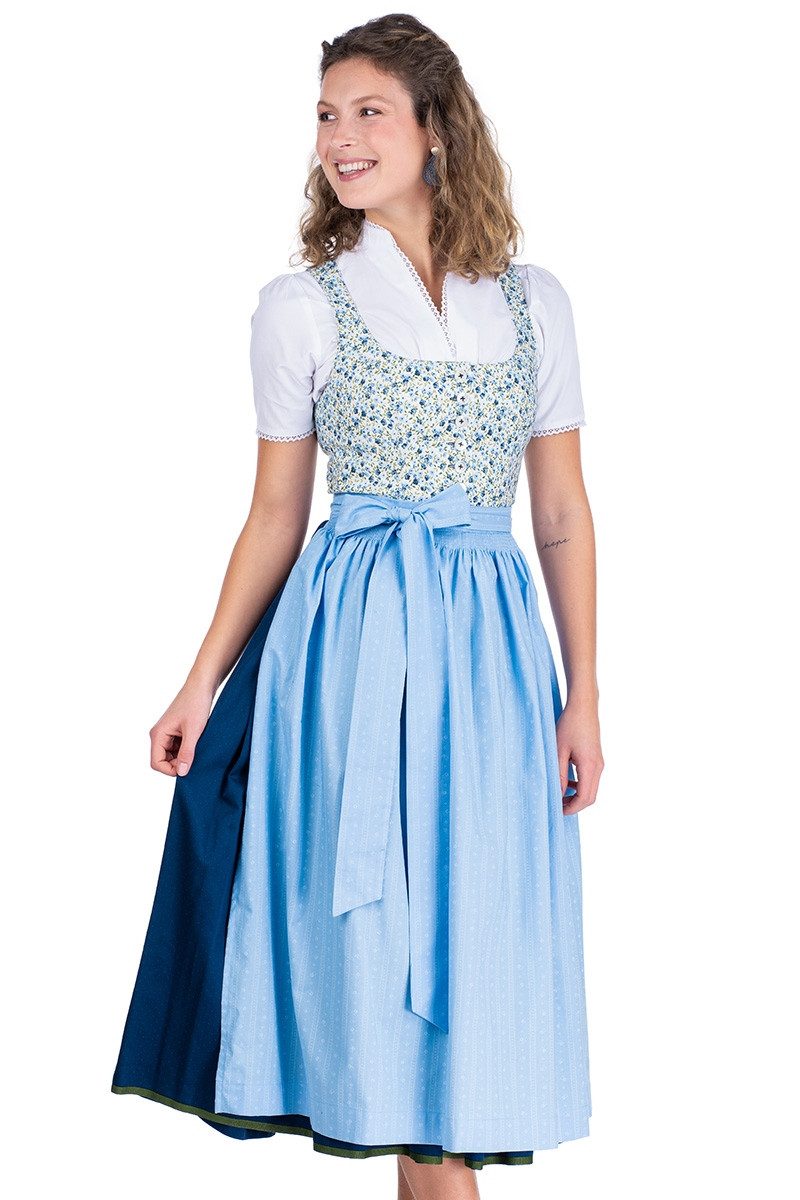 Dirndl Dirndl lang 3tlg. - KLOSTERSEE - geblümt/navy/hellblau