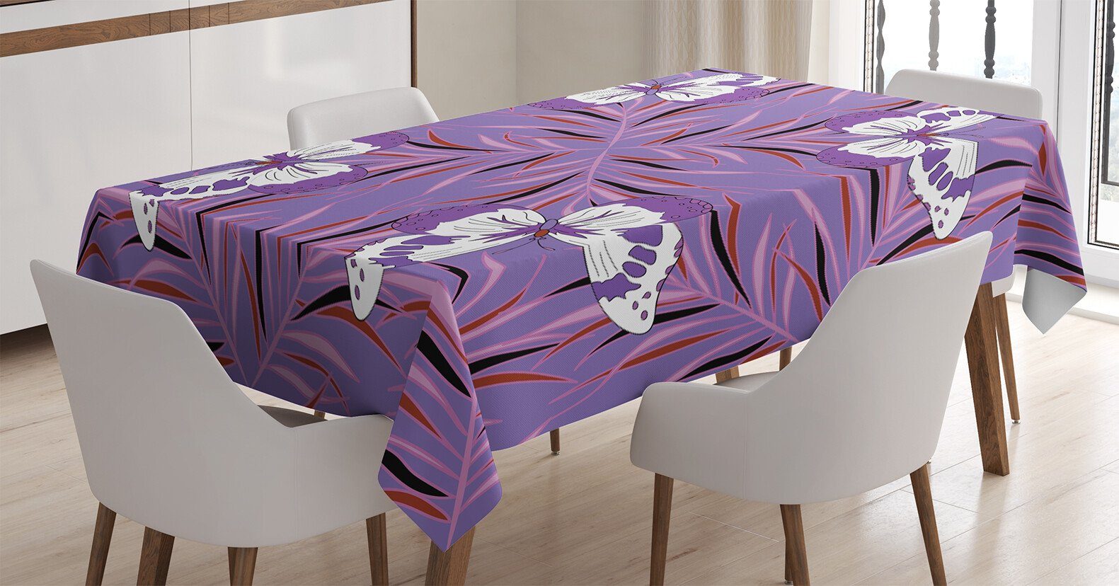 Für Feenflügel mit Außen Farbfest Mauve Tier Abakuhaus Tischdecke geeignet Klare Waschbar Farben, den Bereich