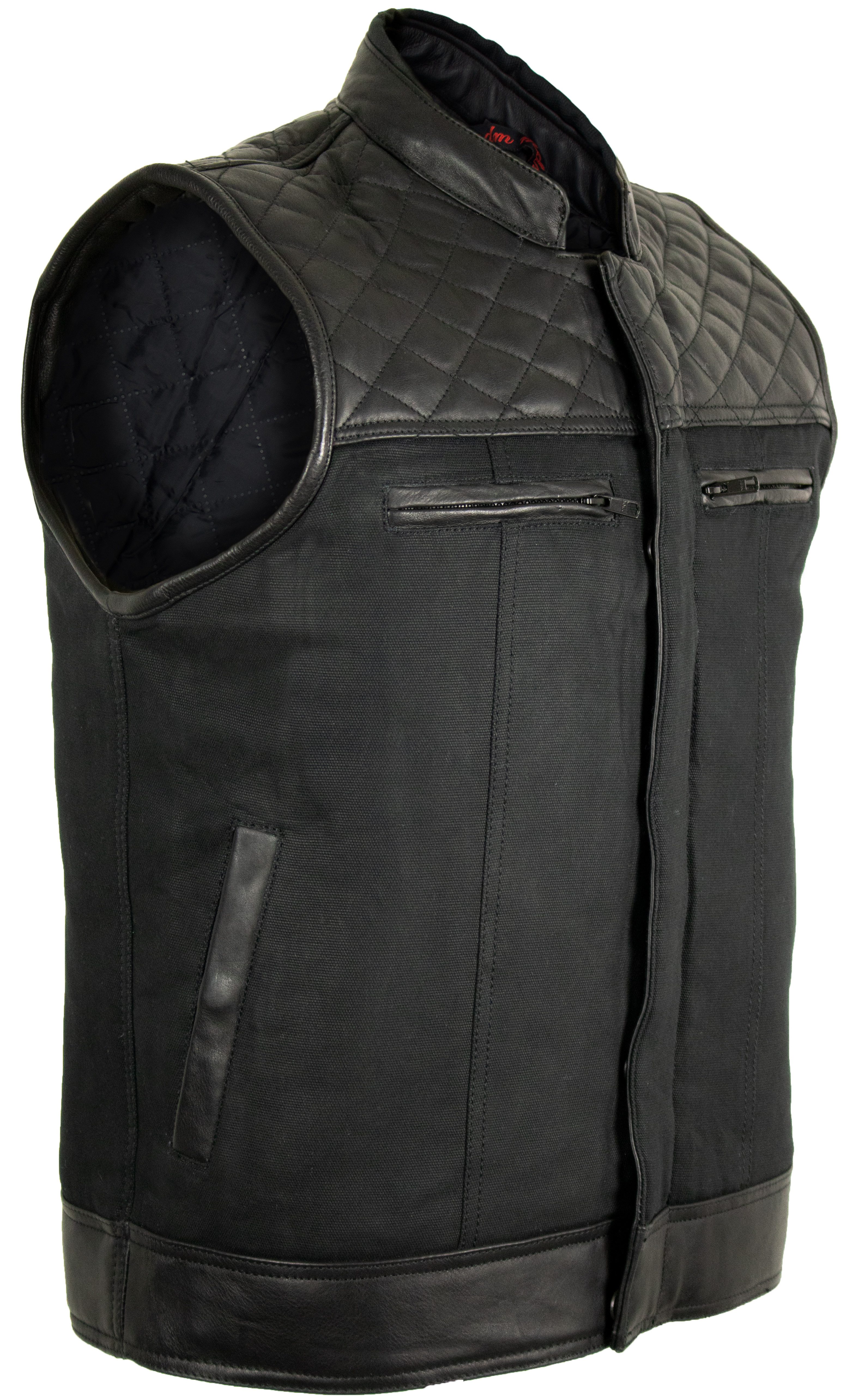 Motorradweste Biker Textilweste Clubstyle Kutte Jeans, gestepptes Leder