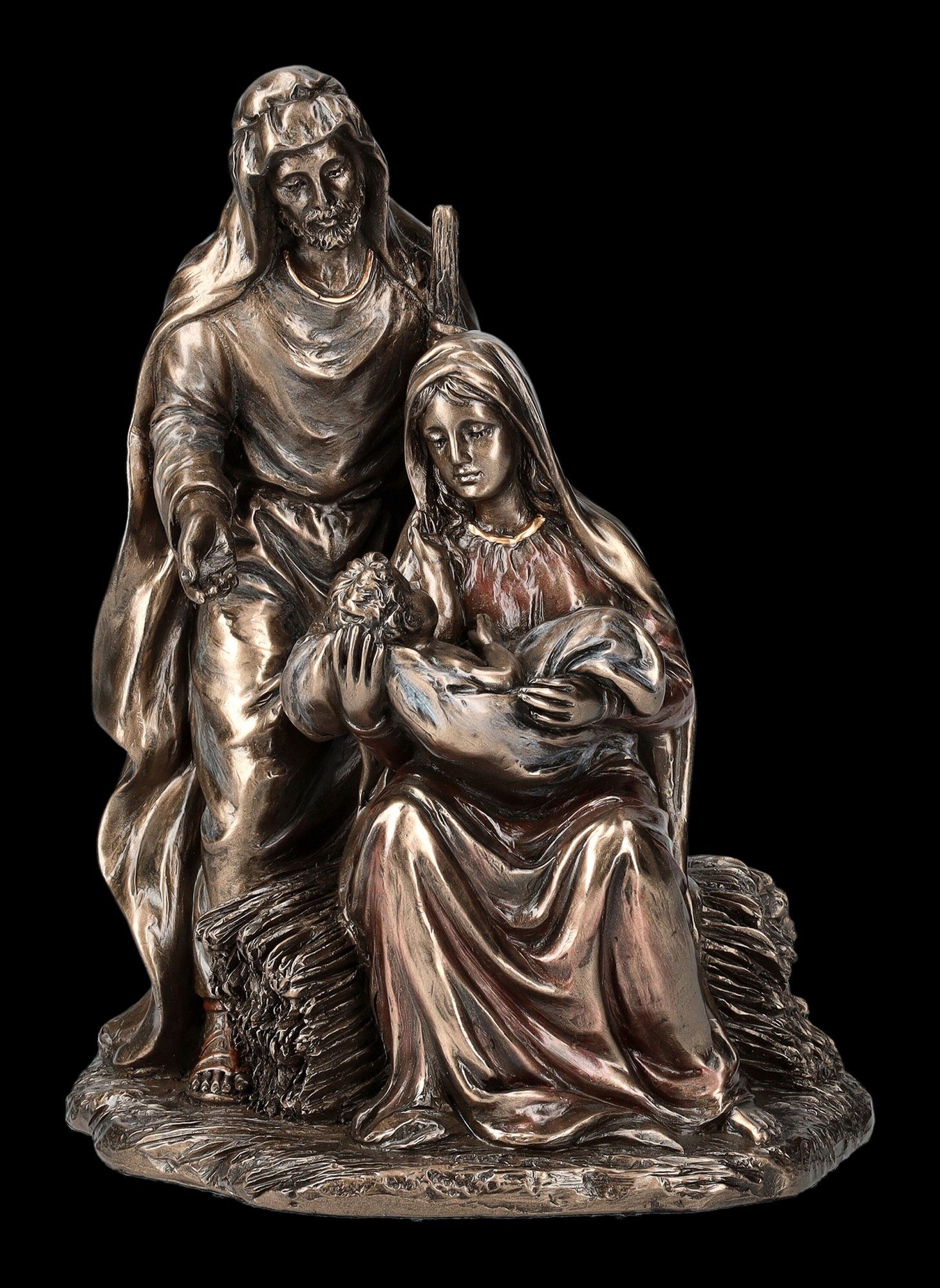Figuren Shop GmbH Dekofigur Geburt von Jesus Figur mit Maria und Josef - christliche Figur Dekofigur