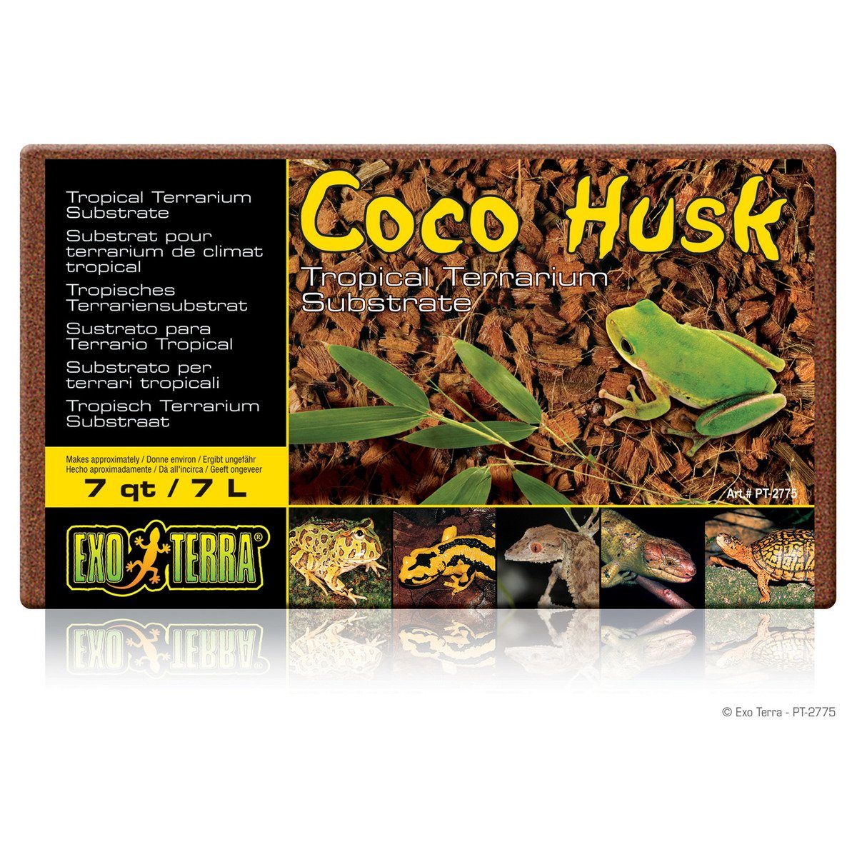 Terrarien-Substrat Coco Husk - tropisches Terrarium-Substrat (Kokoschips Brikett) 7 l