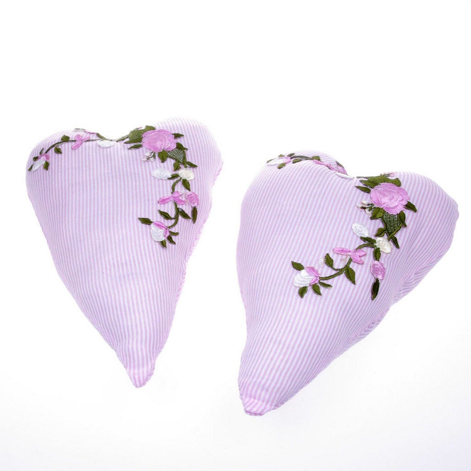 Deko AS Декоративні подушки Dekoherz - Декоративні подушки - gefüllt - rosa-weiß gestreift mit Rosenbordür