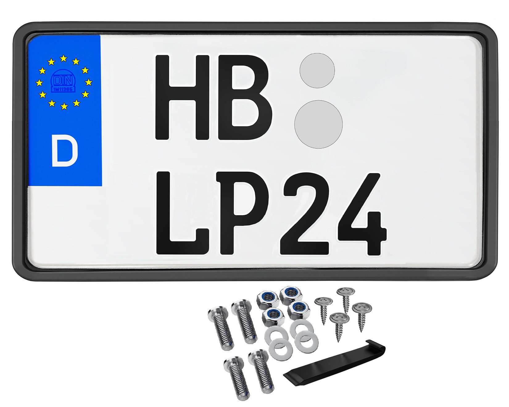 L & P Car Design Kennzeichenhalter für Leichtkraftrad 240x130 mm Schwarz Kennzeichenhalterung, (1 Stück)