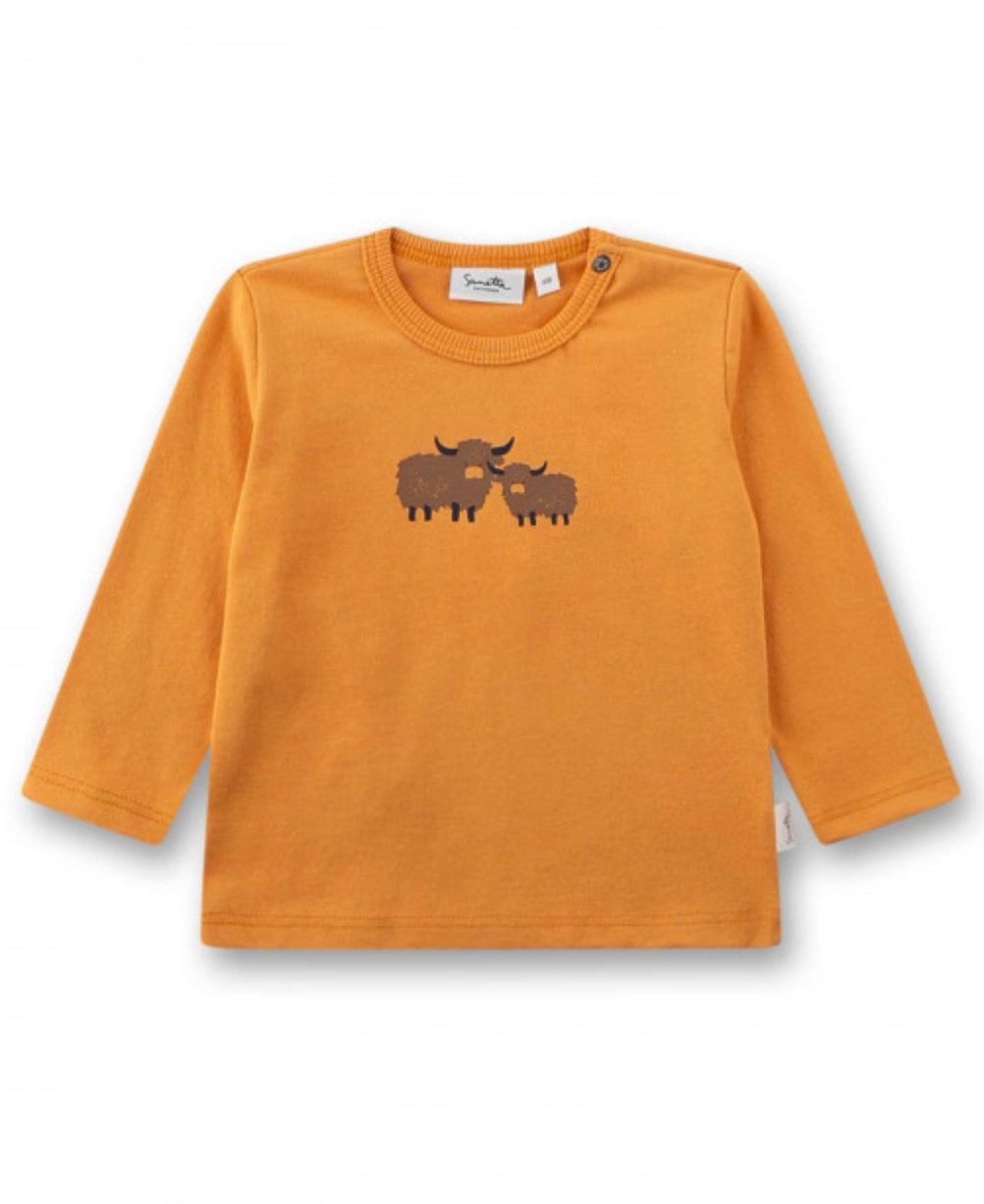 Sanetta PURE Langarmshirt Langarmshirt Baby aus 100 % Baumwolle mit Büffel-Motiv