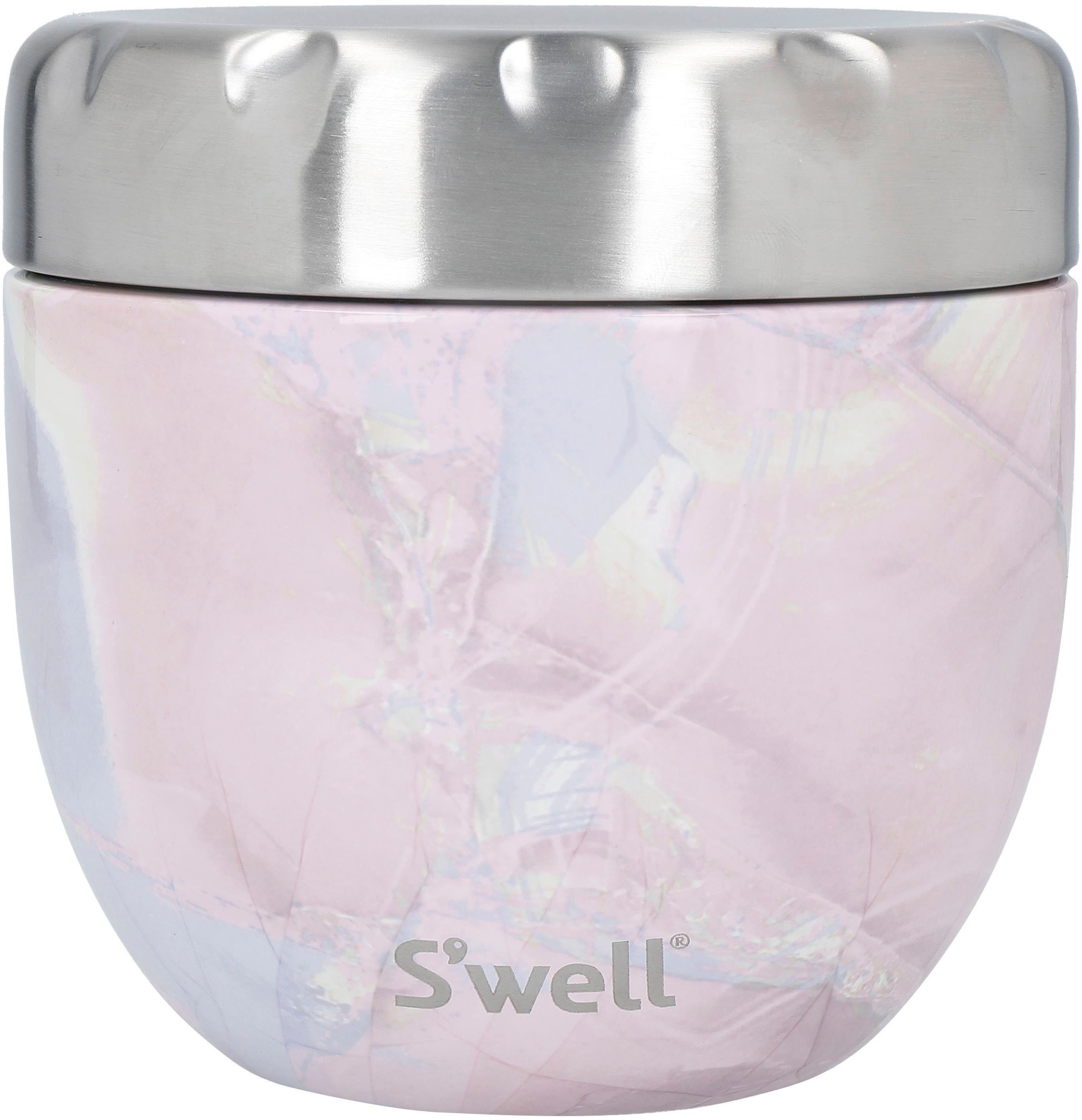 S'well Thermobehälter Calacatta S'well Eats 2-in-1 Essensschale, Edelstahl, (1-tlg), VAKUUM-ISOLIERTE KONSTRUKTION, 363 ml Geode Rose | Thermobehälter