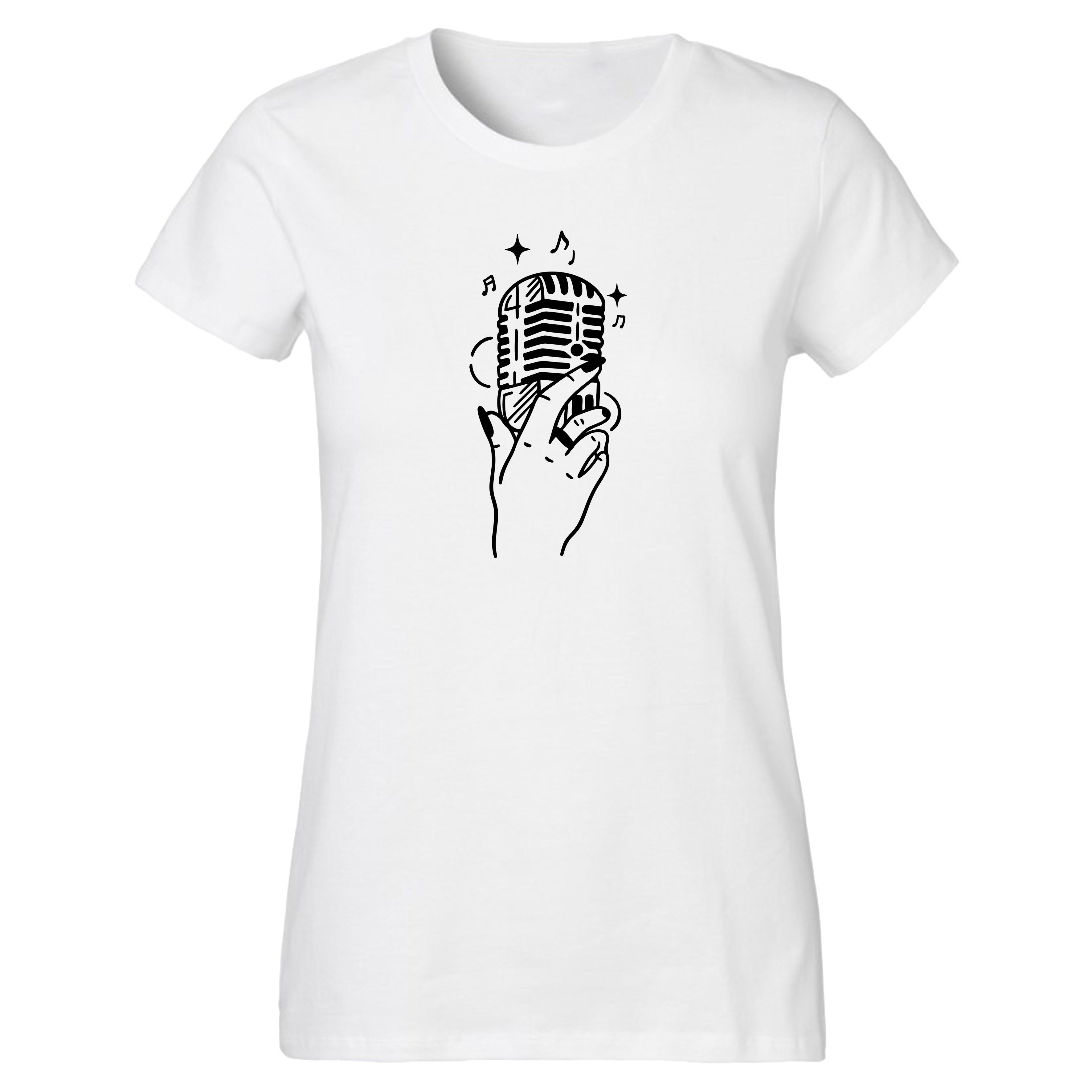 Banco T-Shirt Damen Musik Mikrophon Unifarben Sommershirt Größen XS - 6XL günstig online kaufen
