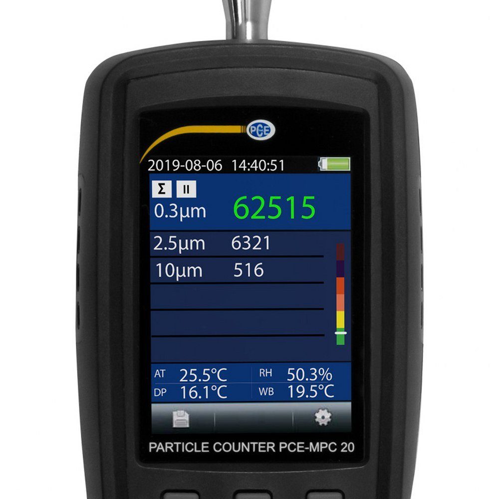 Thumbnail - PCE Instruments Sensor Partikelzähler Temperatur Datenlogger Luftfeuchte Staubmessgerät, (Im praktischen Hartschalenkoff...