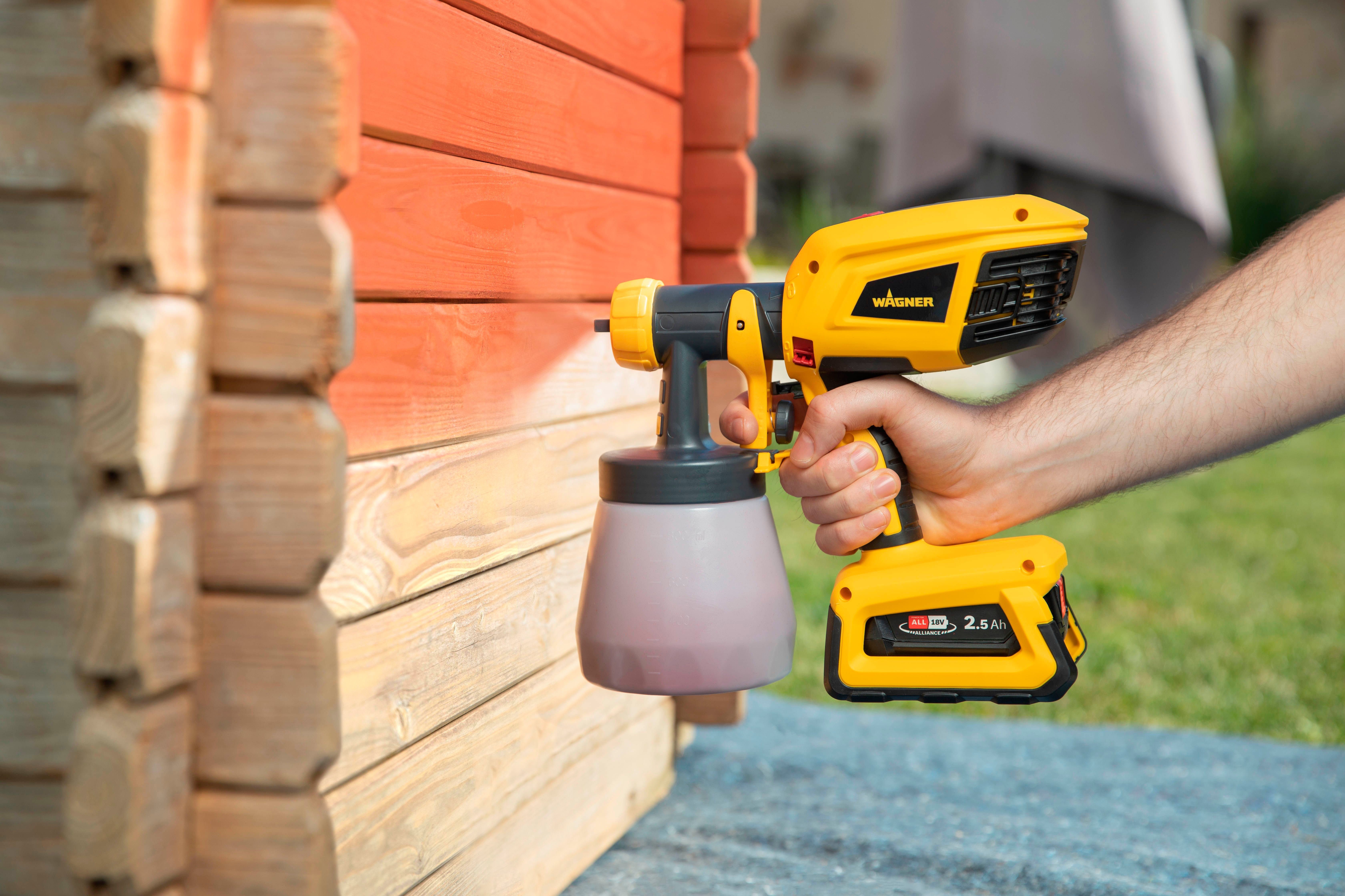 WAGNER Farbsprühgerät W 600 FLEXiO, für 1300 ml Wandfarbe, 800 ml Lacke & Lasuren