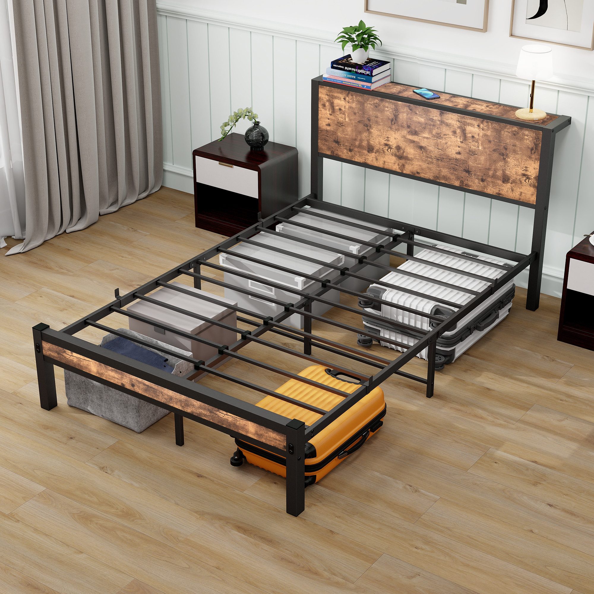 DOPWii Bettgestell Bettgestell,90x200/140x200cm,Einzel-/Doppelbett,Jugendbe günstig online kaufen
