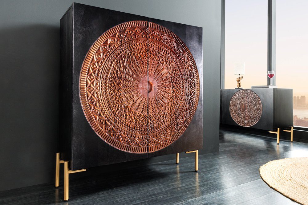 riess-ambiente Highboard MANDALA 120cm schwarz / günstig online kaufen