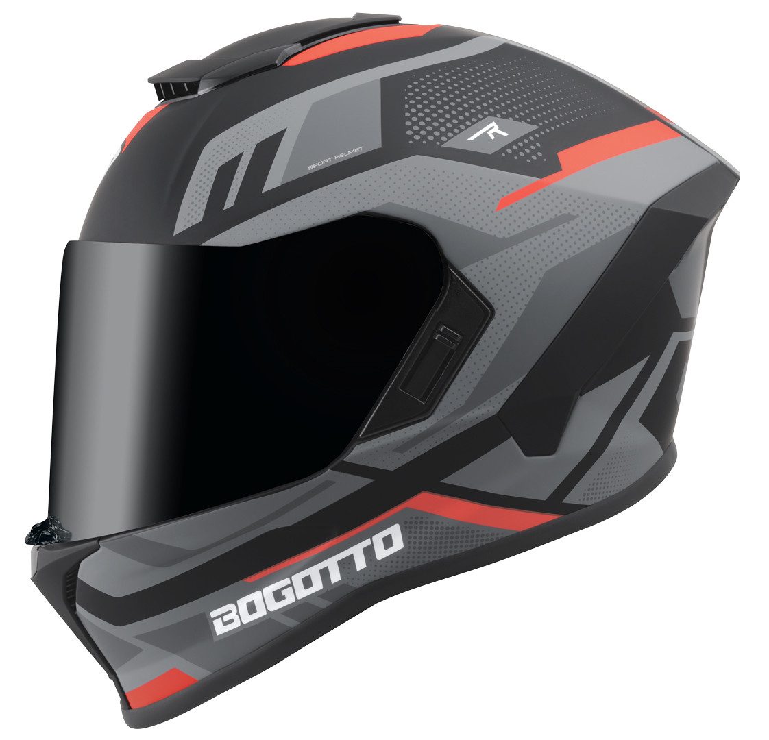 Bogotto Motorradhelm Phantom Codex Fiberglass Helm, Notfallsystem-Polsterung (EQRS),integriertes Sonnenvisier