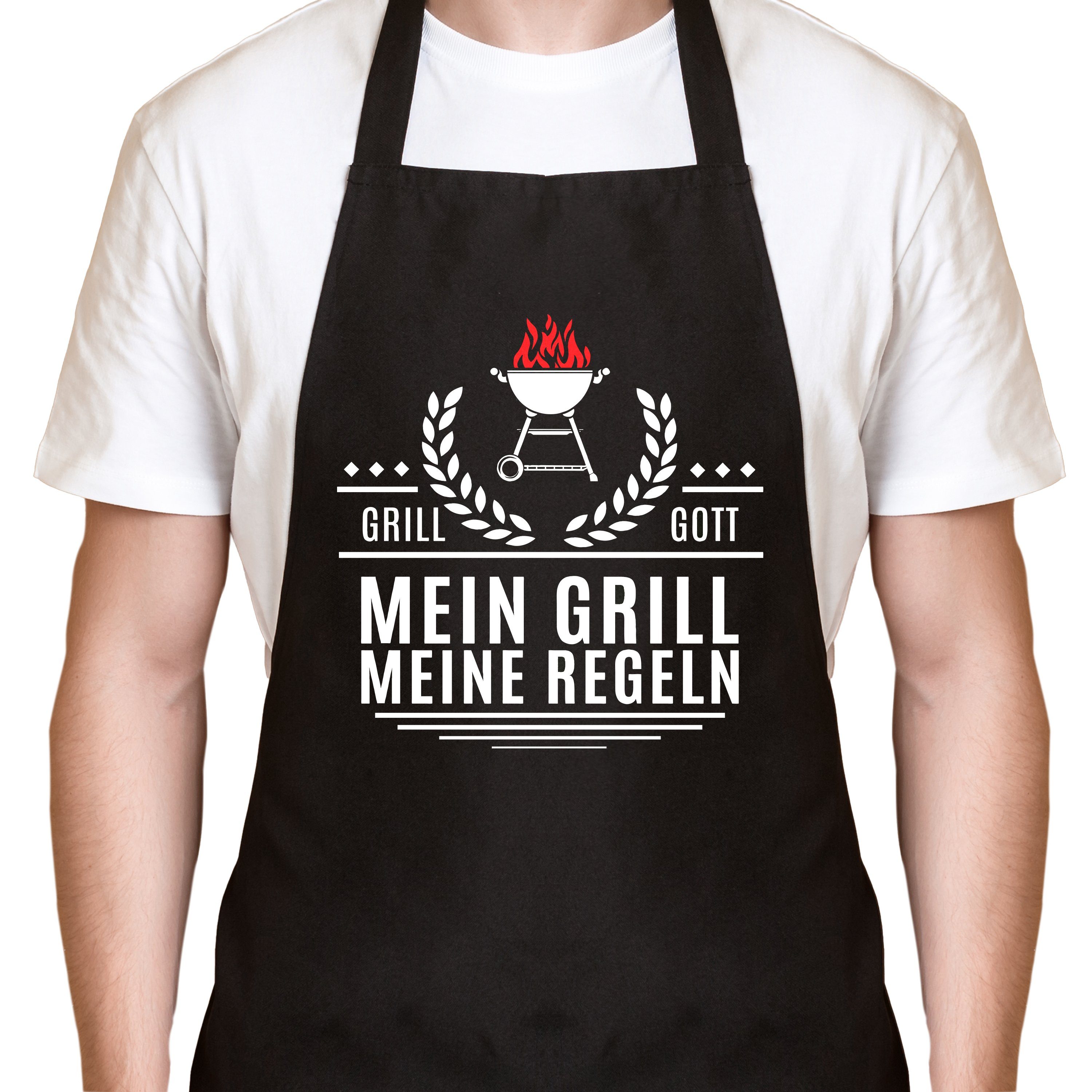 YORA Grillschürze für Männer lustig Mein Grill, (Set, 2tlg