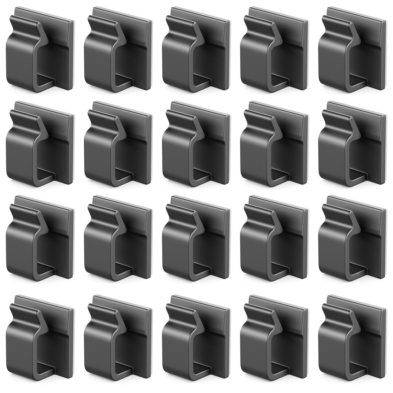 deleyCON Kabelzubehör deleyCON 20x Kabelhalter Selbstklebend Kabelführung PA66-Kunststoff