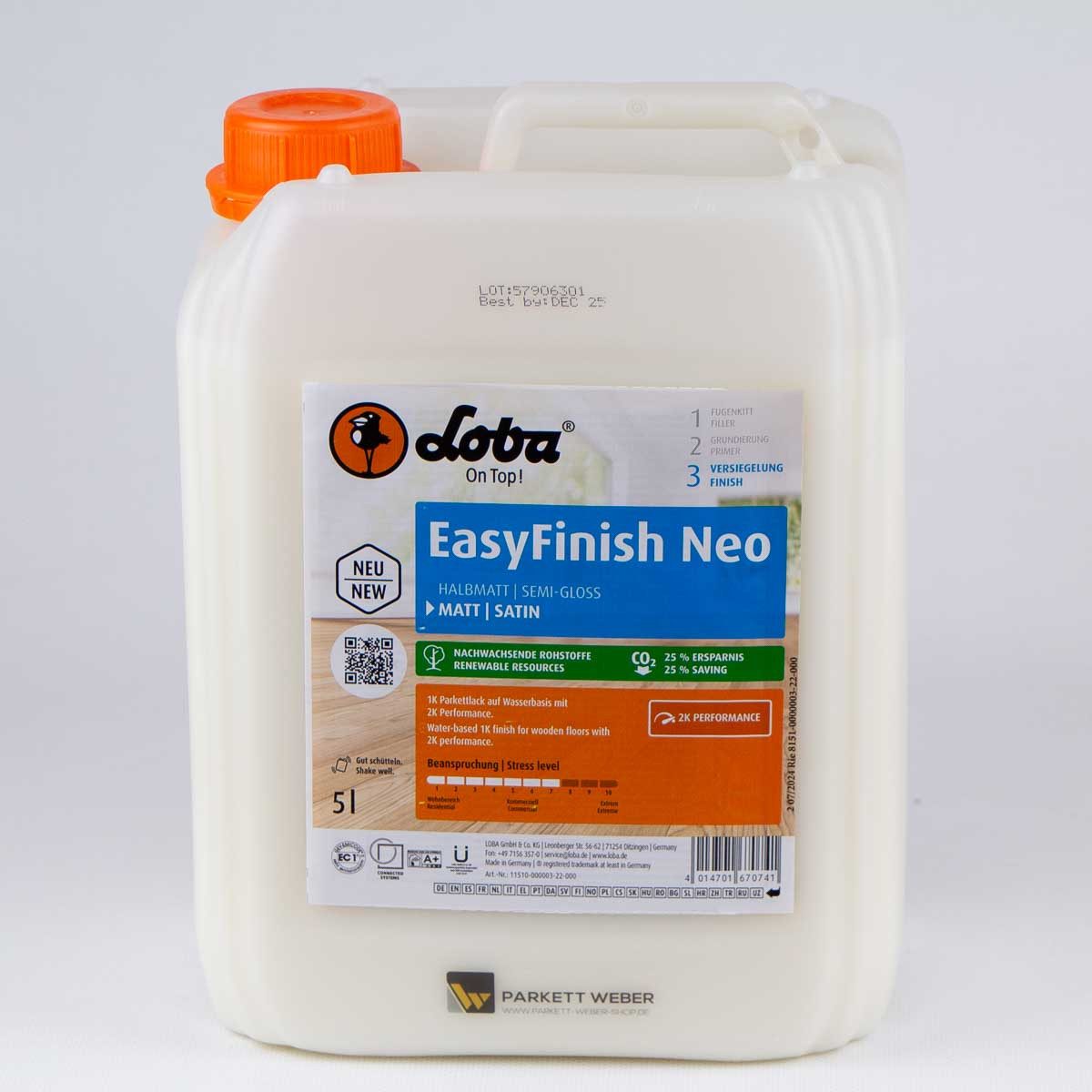Loba Treppen- und Parkettlack Loba EasyFinish Neo Parkettlack matt 5 Liter