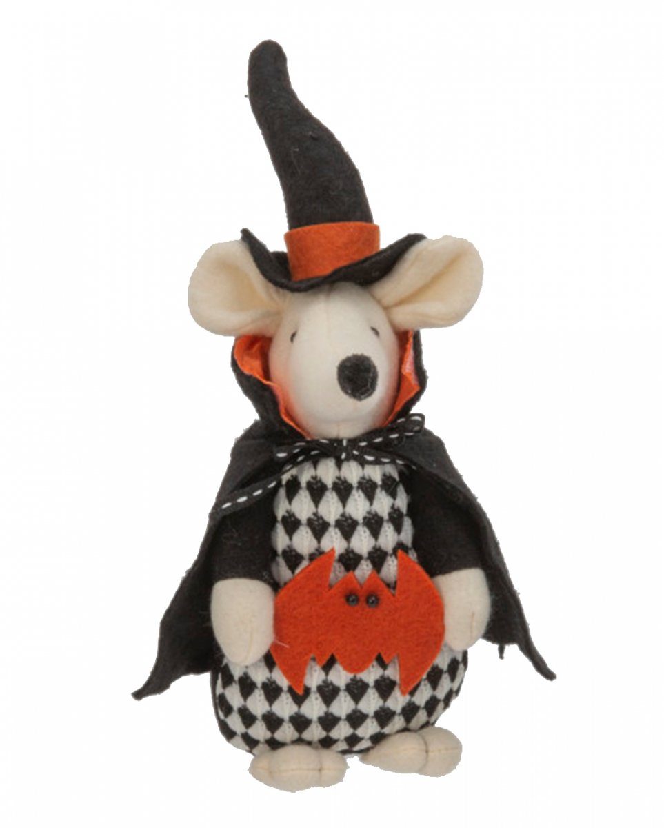 Dekofigur Fledermaus als Halloween Deko Horror-Shop Plüsch Figu mit Maus