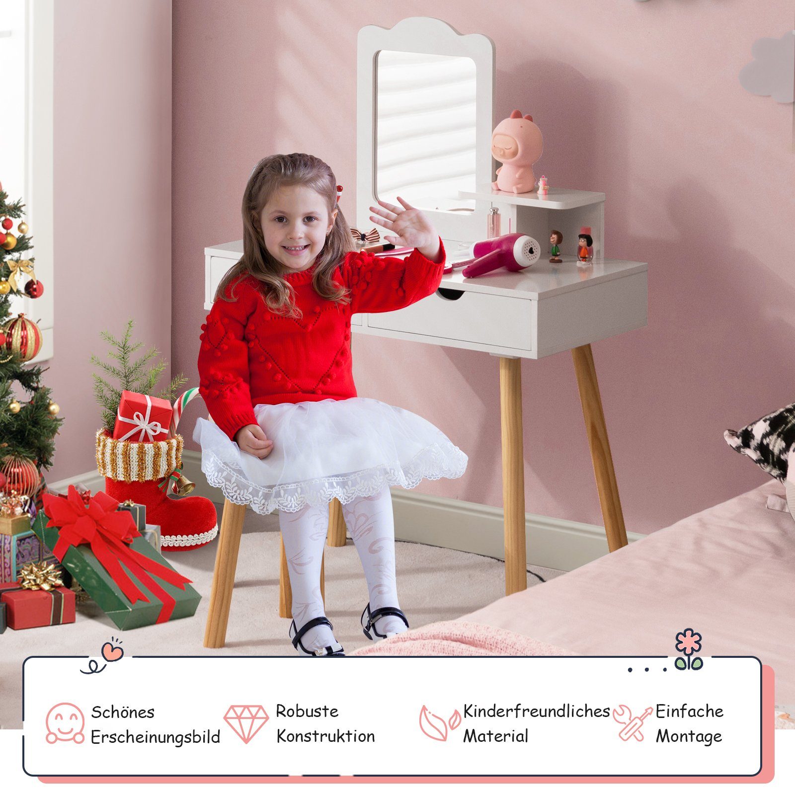 COSTWAY Schminktisch 2 in 1 Kinder günstig online kaufen