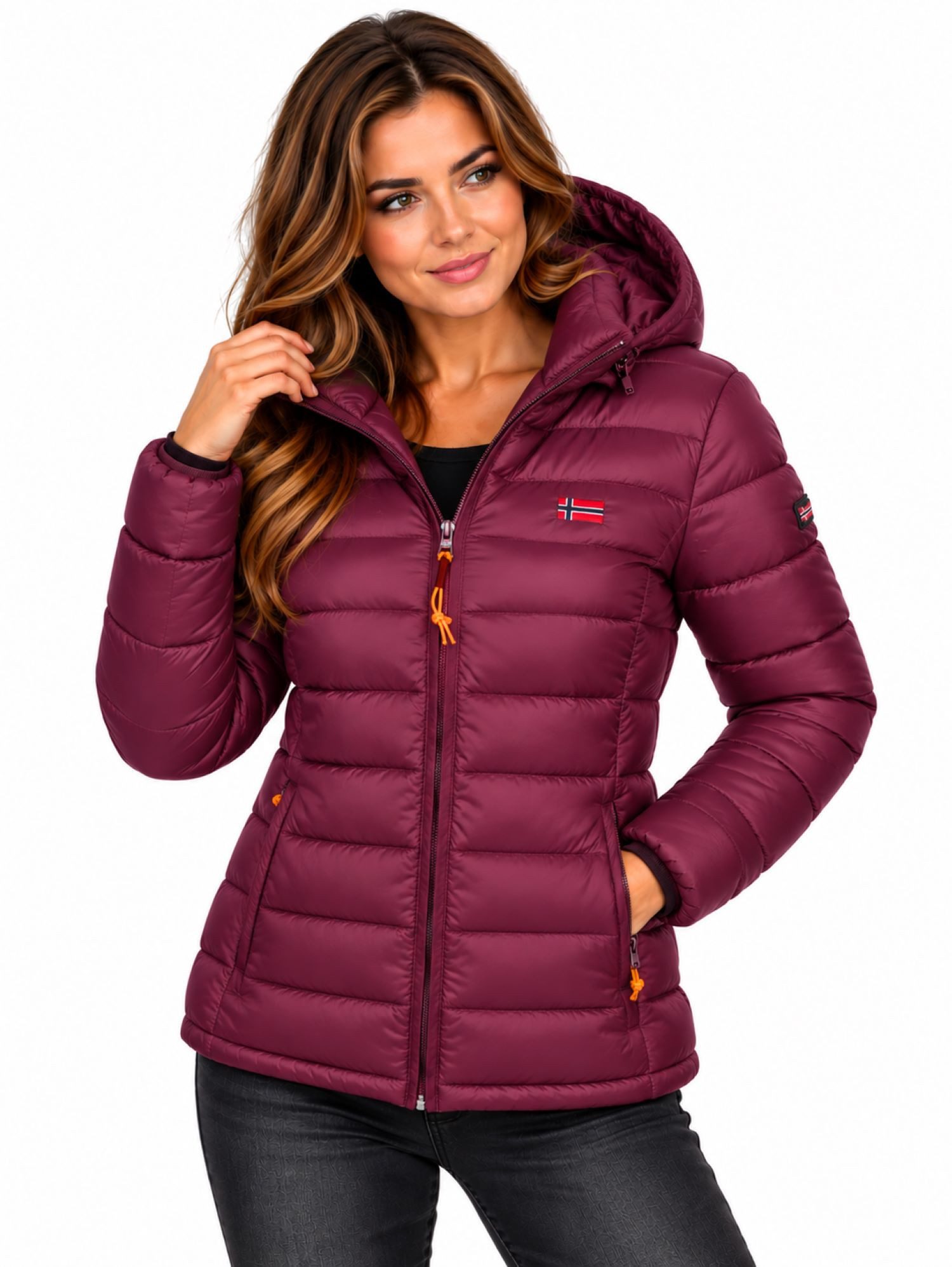 Geographical Norway Steppjacke Damen Herbst Winter Jacke Steppjacke Outdoor Übergangs leicht Kapuze