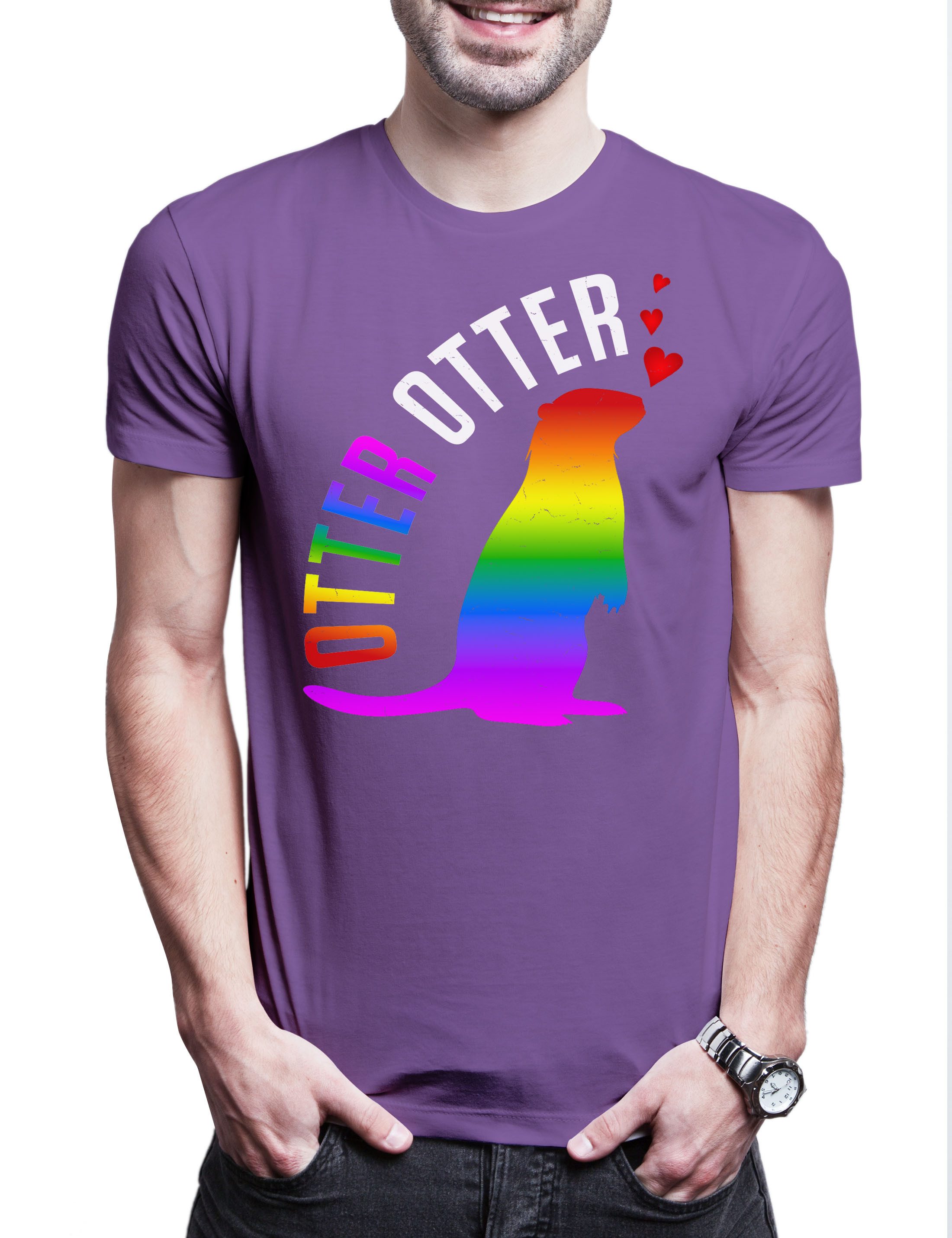 Print-Shirt Otter Otter Herren T-Shirt Gay Lesbian Trans Queer LGBTQ Wildlife