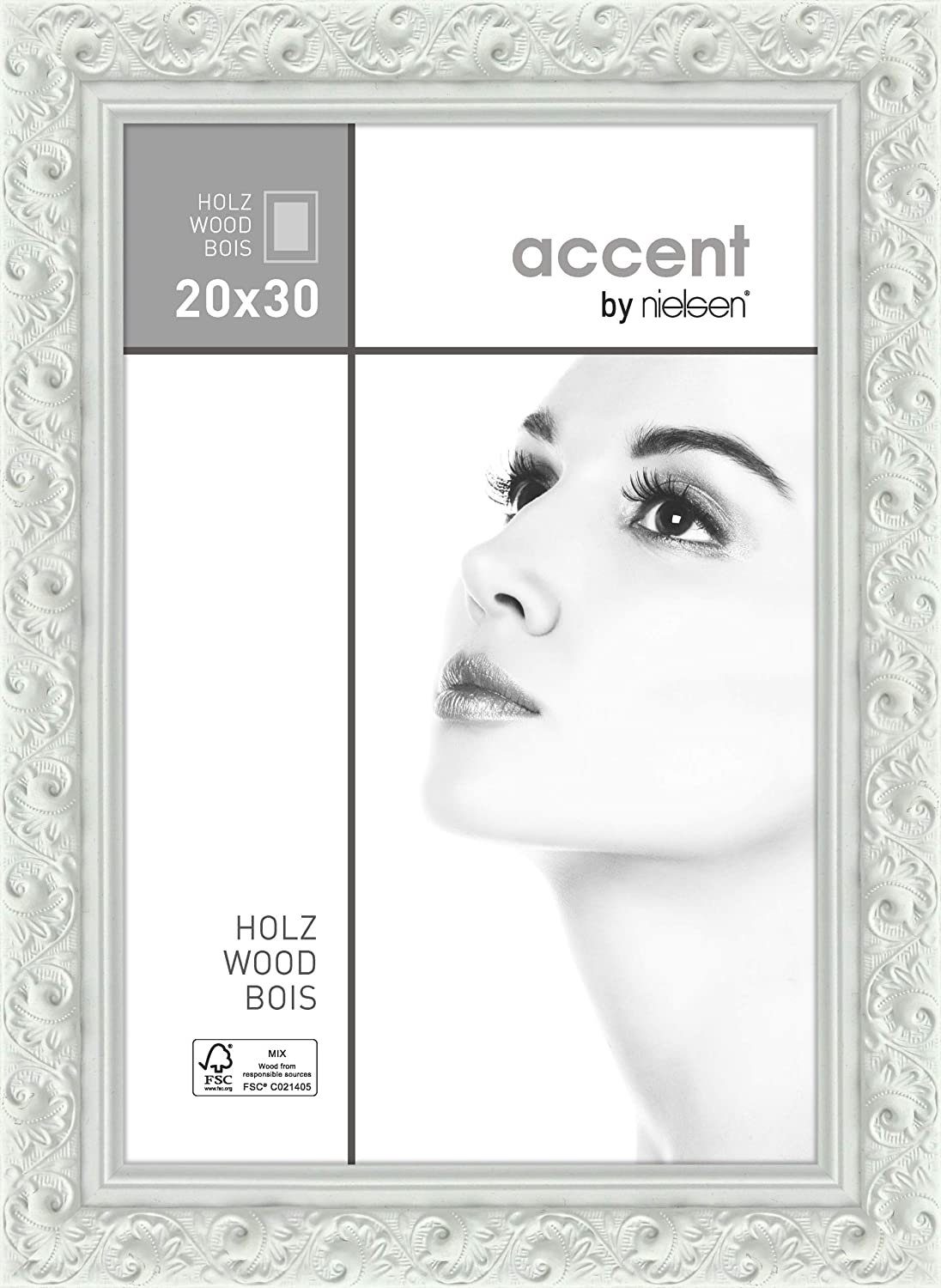 Nielsen Design Einzelrahmen Nielsen Arabesque 20x30 Holz Portrait weiß 8535001