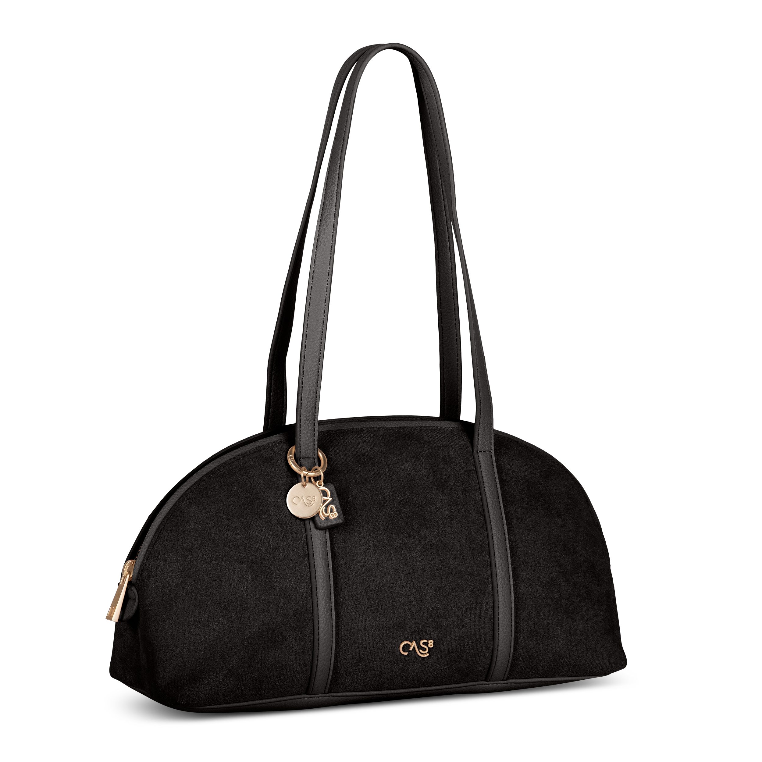 Cas8 Handtasche Rike 35590 A – Vegane Handtasche in Wildleder-Optik mit PU-Henkeln