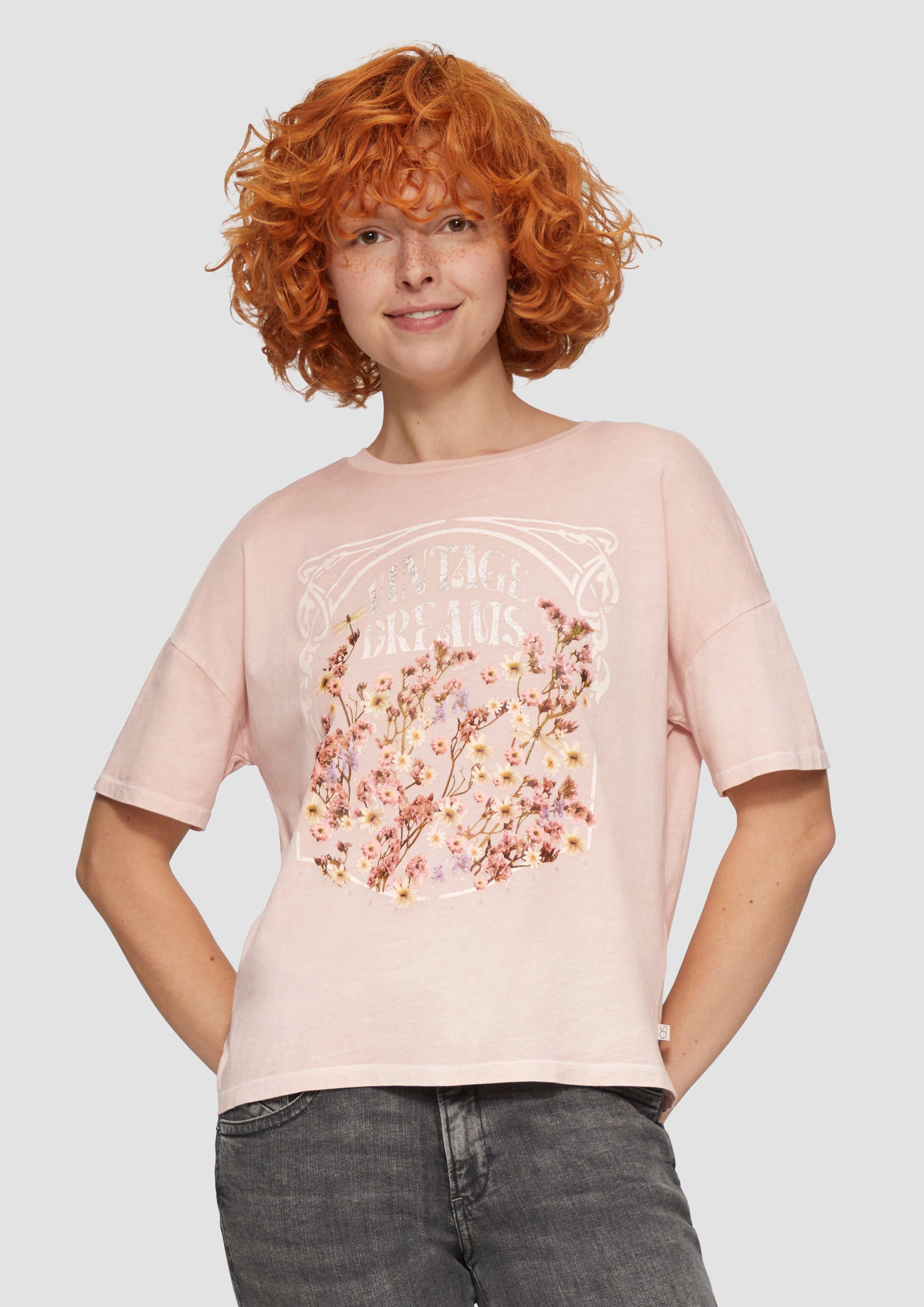 QS Kurzarmshirt T-Shirt mit Frontprint Garment günstig online kaufen