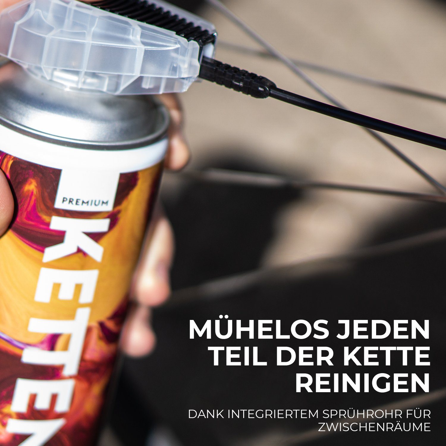 URBAN ZWEIRAD Fahrradketten PREMIUM ml, 400 Sprührohr Sprühdose Fahrrad Kettenöl wechselbaren mit