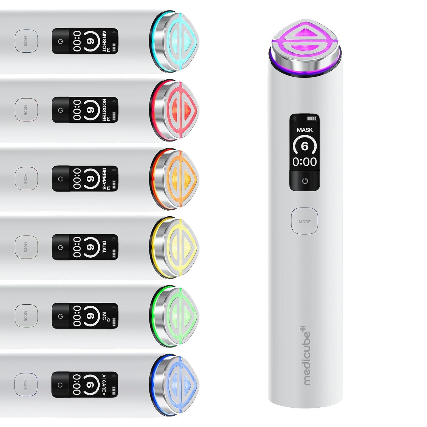 Medicube Lichttherapiegerät AGE-R Booster Pro X2 Weiß – 7-in-1 Beautytech-Gesichtsgerät, für Poren, Straffung & Ausstrahlung 1-tlg., durch Elektroporation, Mikrostrom, EMS & 7-Farben-LED, mit App-Steuerung, 6 Intensitätsstufen & Dual-Modus