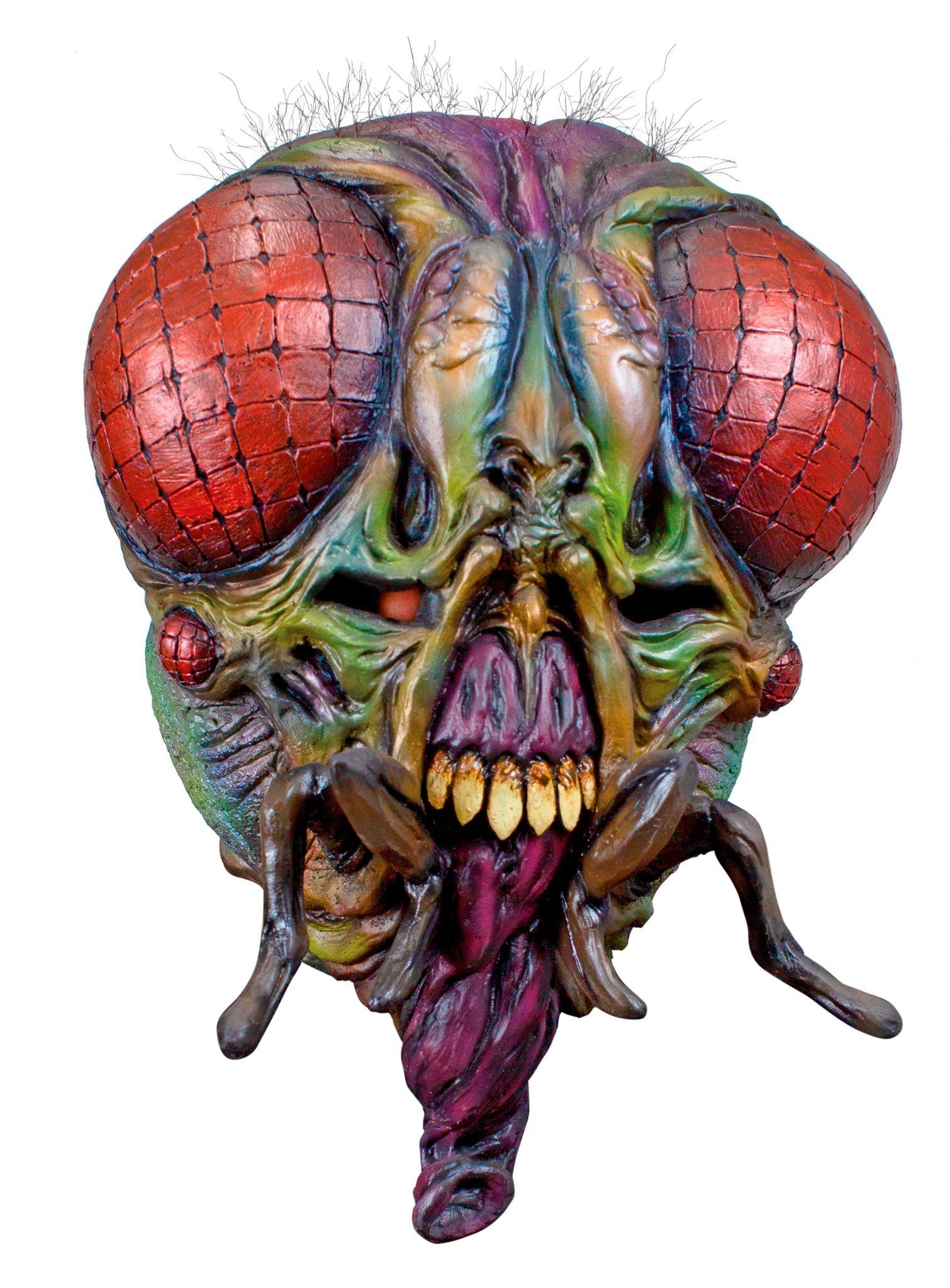 Ghoulish Productions Verkleidungsmaske Fliege Maske - Fasching Kostüm Karneval Halloween, Fliegenkopf für fehlgeschlagene Genexperimente