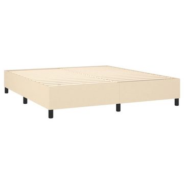 vidaXL Bettgestell Boxspringbett mit Matratze Creme 160x200 cm Stoff Bett Bettgestell