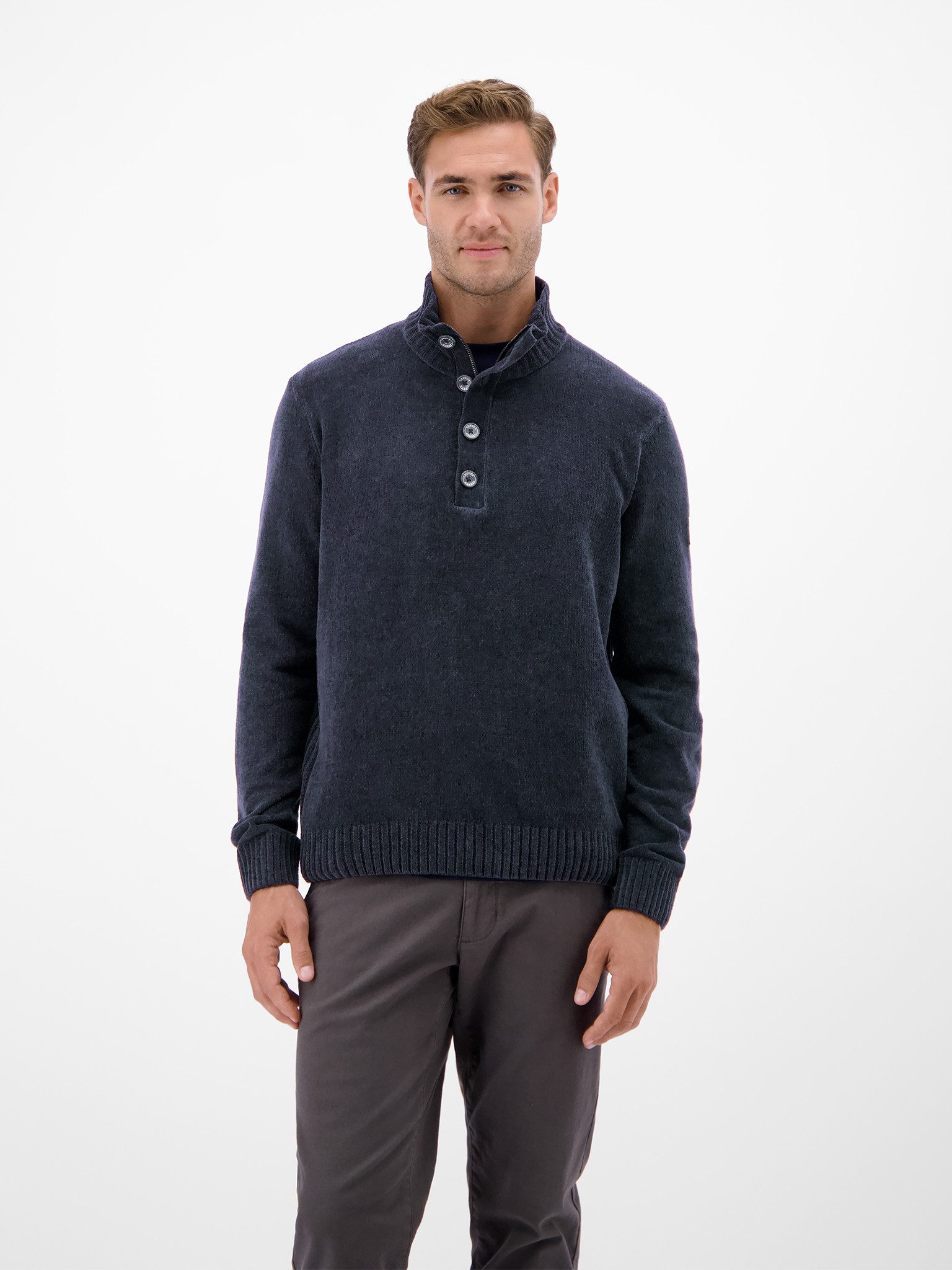 LERROS Strickpullover Chenille-Pullover mit Troyer günstig online kaufen