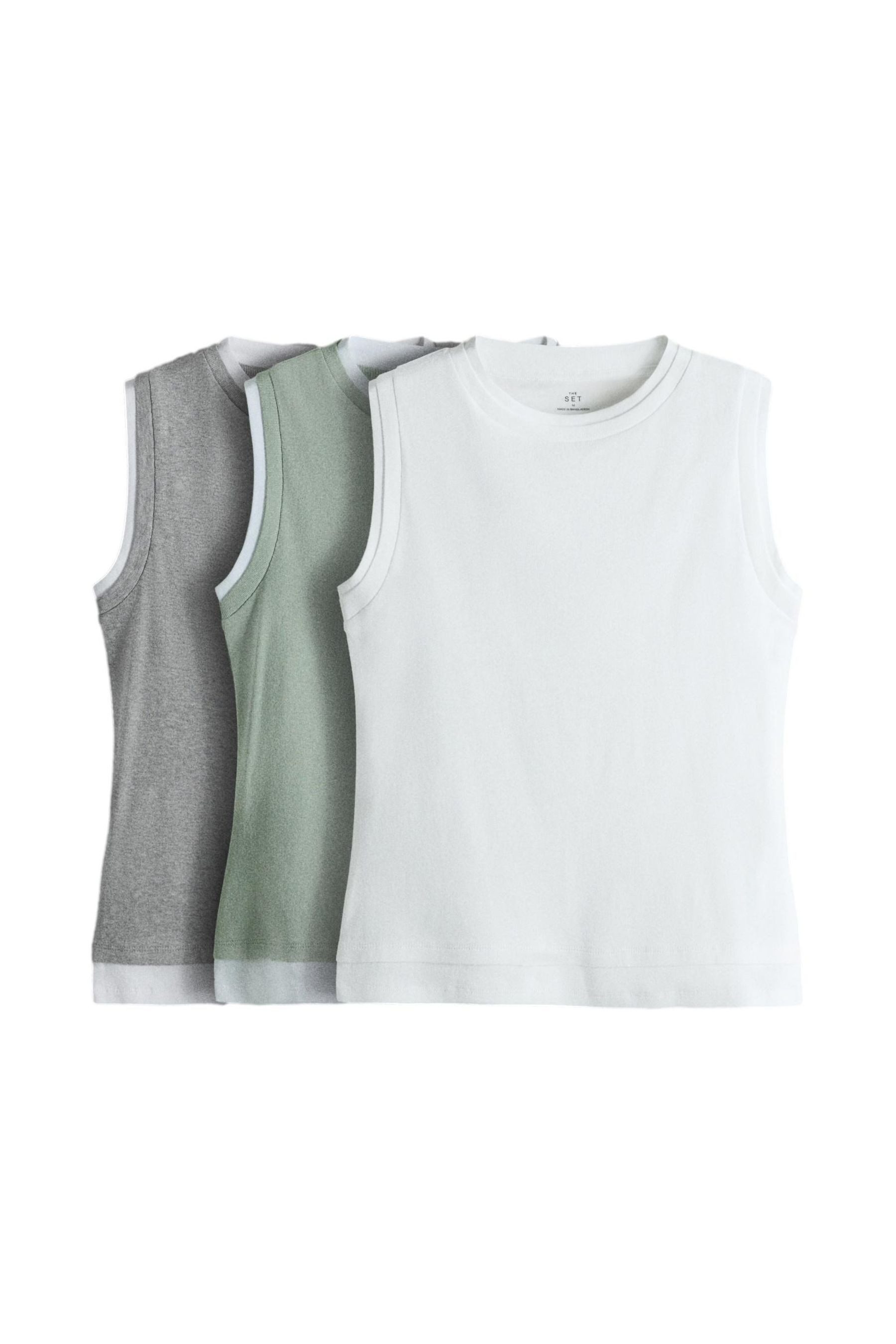 The Set Shirttop The Set doppellagiges Trägertop, 3er-Pack (3-tlg)