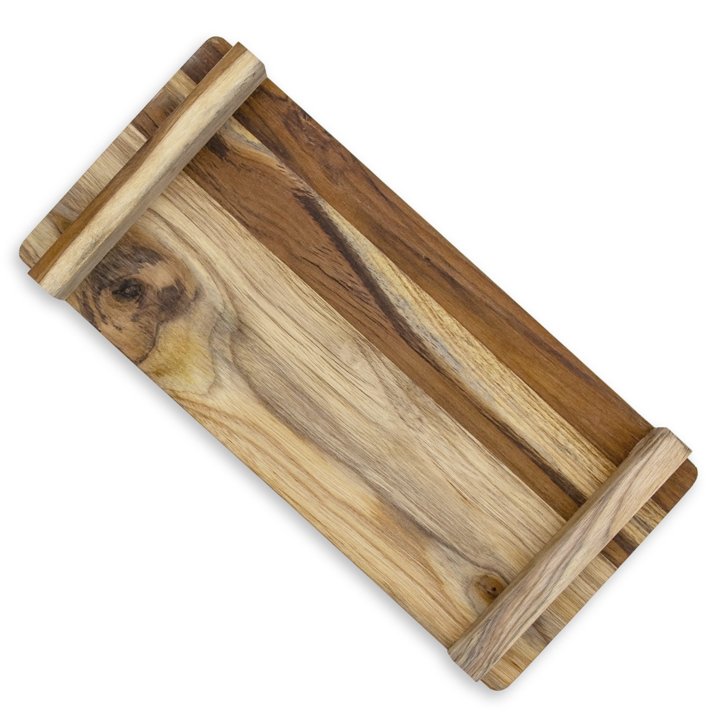 Spetebo Tablett Teakholz Dekotablett rechteckig mit Füßen, Teakholz, (Anzahl, 1-tlg., 1x Tablett), Naturprodukt – Bild 4 von 5