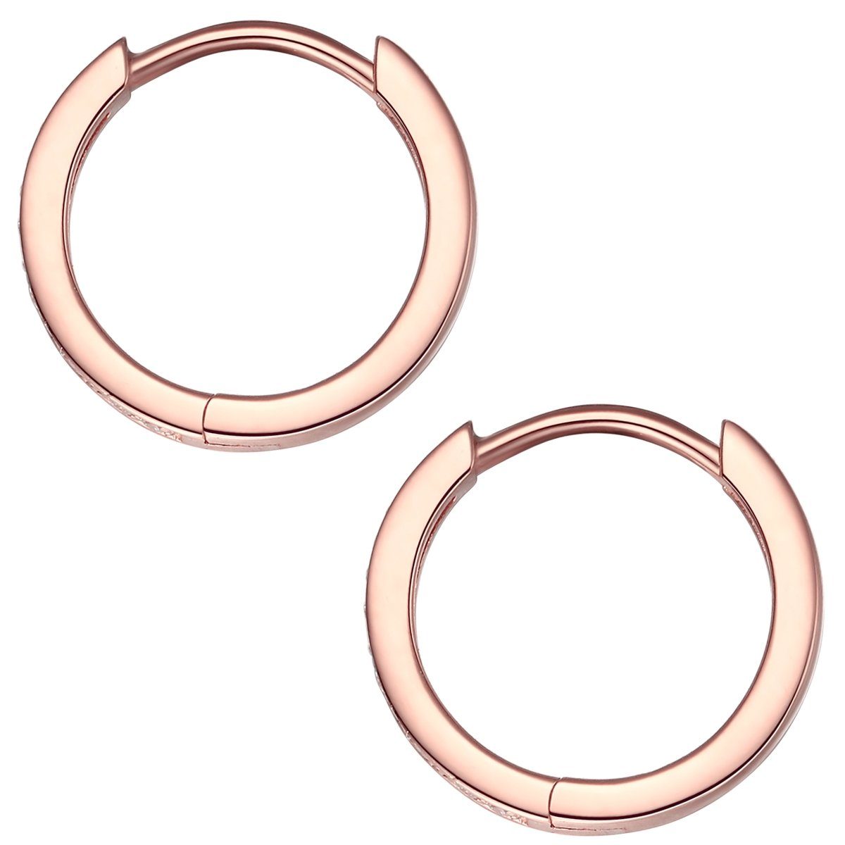 Rafaela Donata Paar Creolen Ohrschmuck aus Sterling Silber, in rosévergoldet, Zirkonia