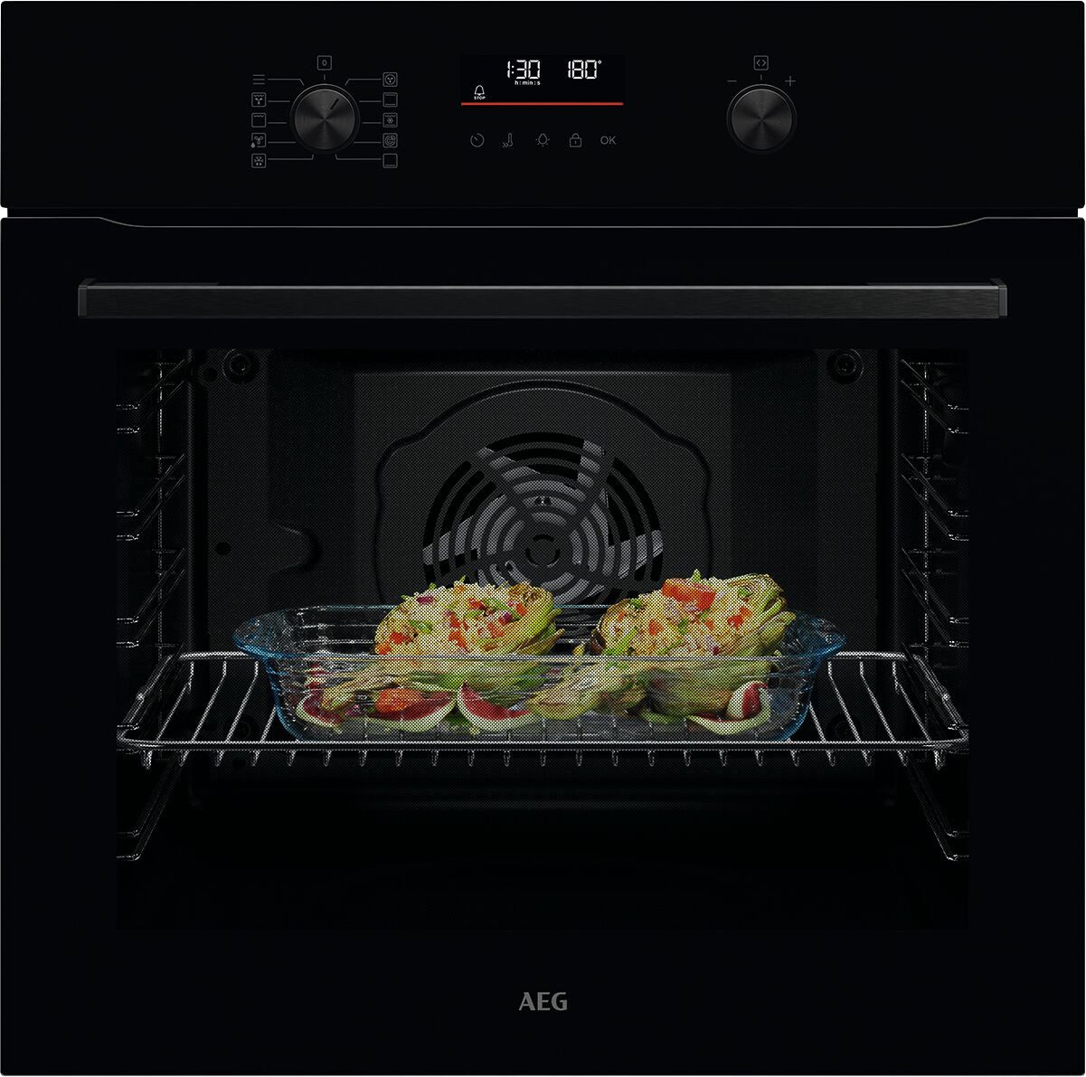 AEG Einbaubackofen SurroundCook® Печи der Serie 5000 TU5PB40WSK, Pyrolyse-Selbstreinigung, Pyrolyse, 45 Automatikprogramme, Schnellaufheizung, Pizza & Grillstufe