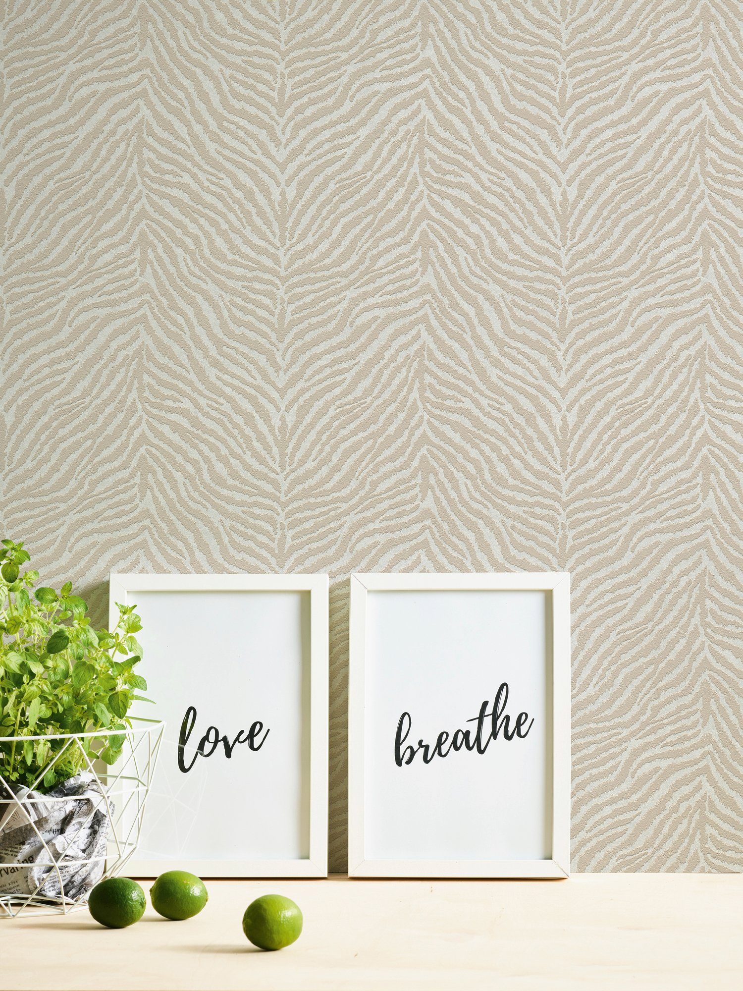 im Vliestapete Print, strukturiert, braun Tiere Création print, Zebra Trendwall Tapete animal A.S.