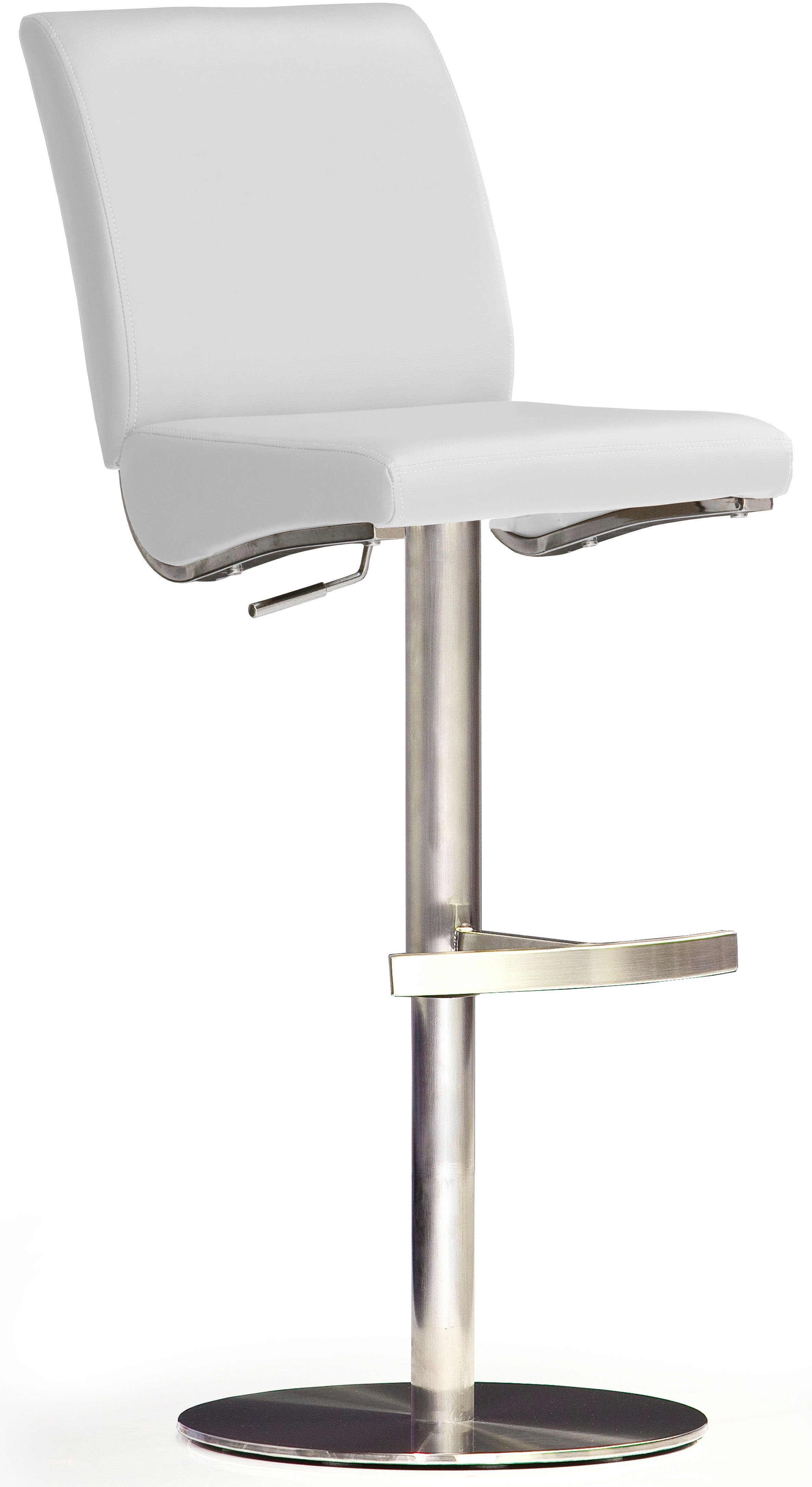 MCA furniture Bistrostuhl BARBECOOL Barhocker Bistrostuhl Tresenhocker, mit Rückenlehne, Bodenplatte rund, 360° drehbar, Sitzhöhe von 55-80cm