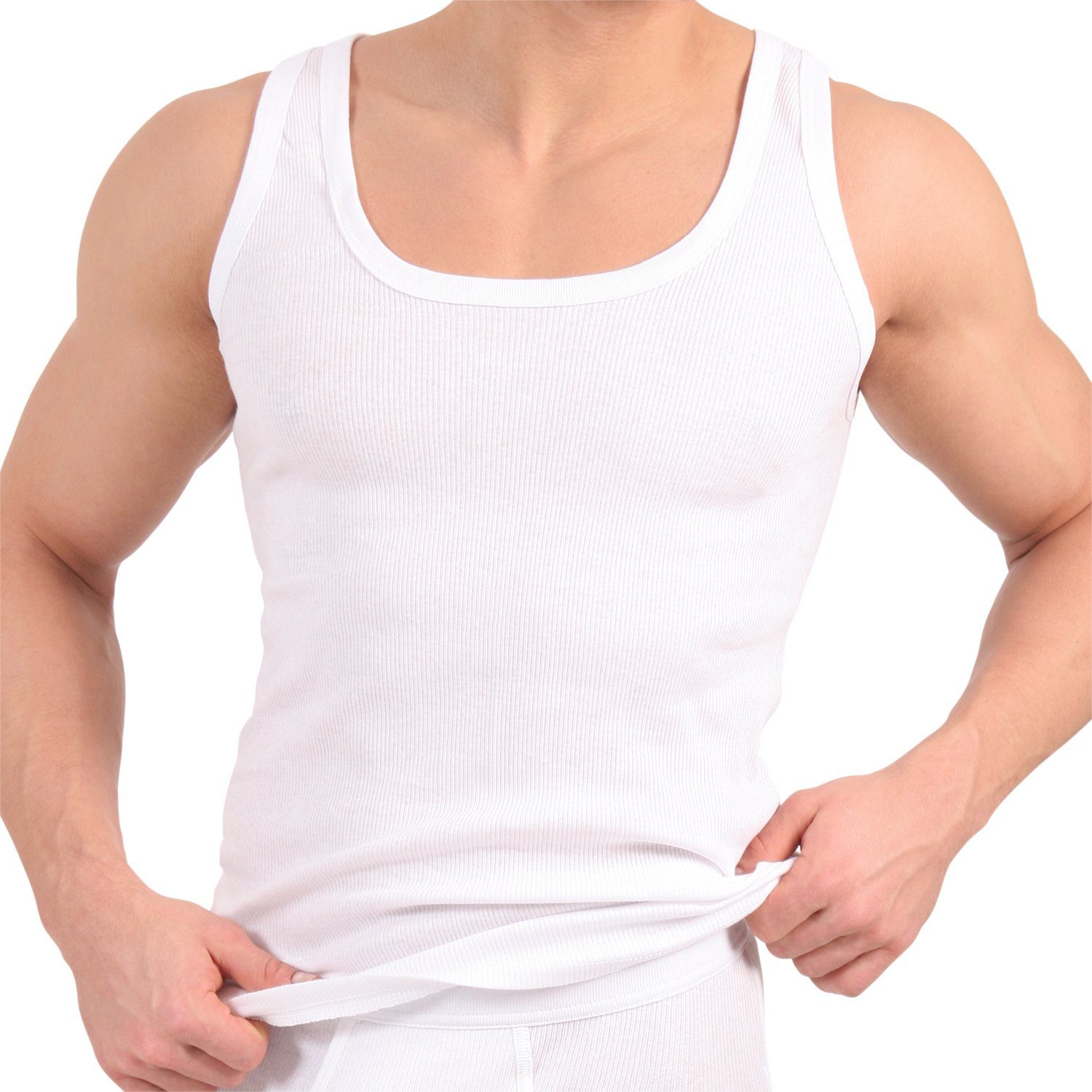 celodoro Unterhemd Herren Unterhemd (5er Pack) Doppelripp Tanktop aus Baumwolle