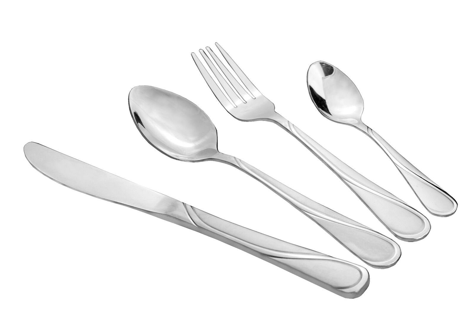 Cheffinger Besteck-Set 24 teilig Besteckset Essbesteck Elegant-Design langlebig (24-tlg), Edelstahl