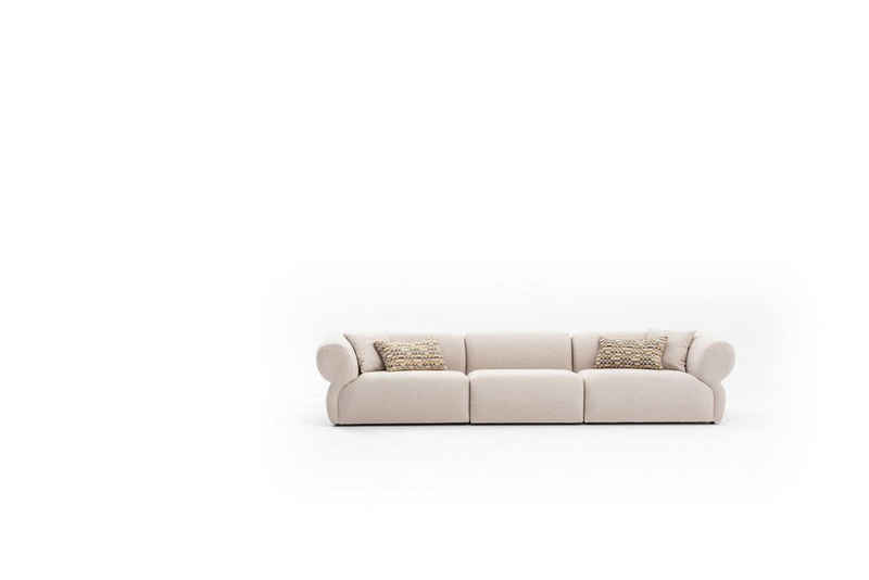 JVmoebel Big-Sofa Beige Sofa 5 Sitzer Luxus Wohnzimmer Couch Modern Stil, Made in Europe