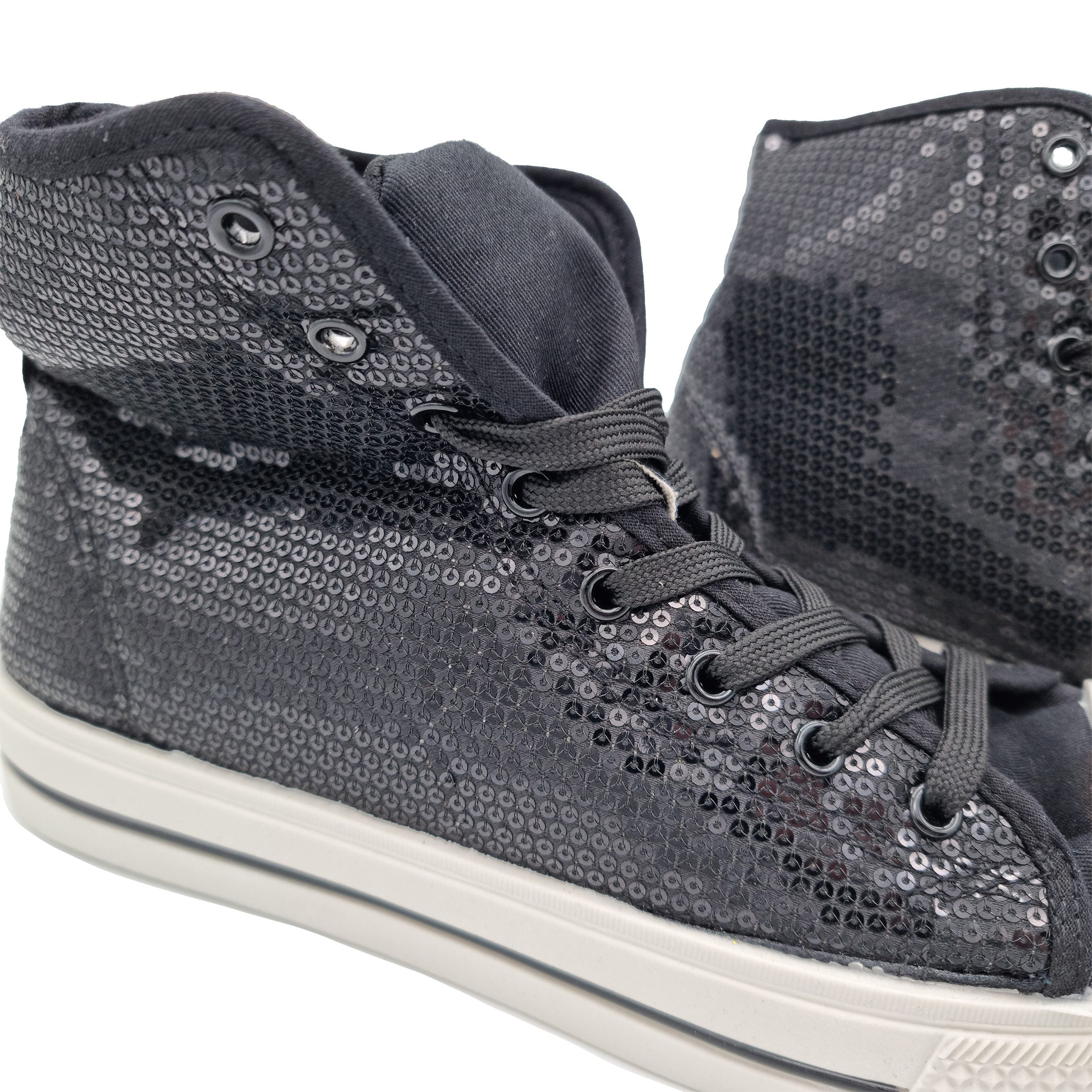 TOPCENT Paillettenschuhe, Sneakers, Gr. 37-43 in schwarz Sneaker