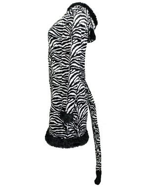 Das Kostümland Kostüm Zebra Tierkostüm für Damen - Kleid und Stulpen