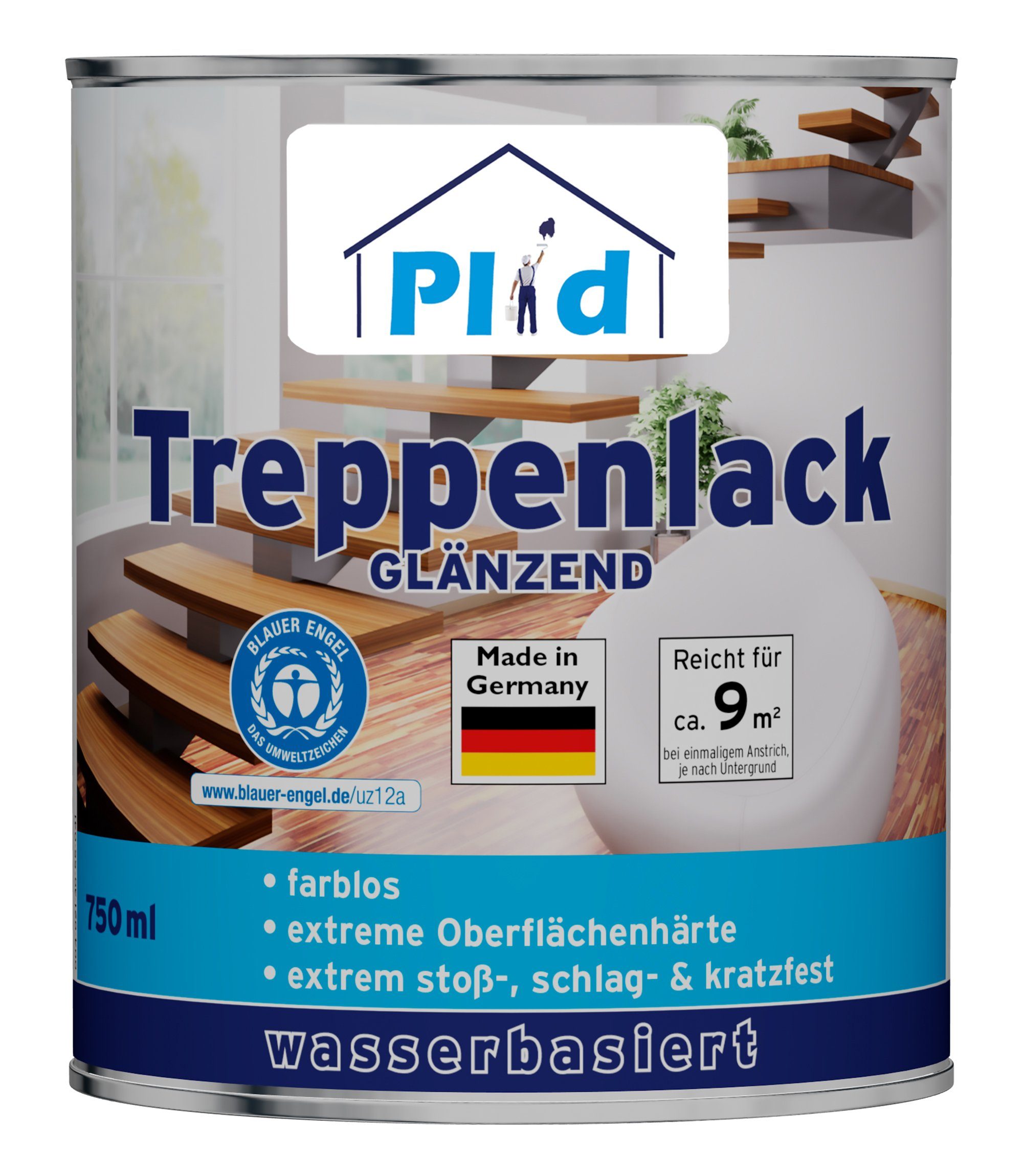 plid Treppen- und Parkettlack Treppenlack Treppensiegel Klarlack Holzlack Holzsiegel, Schnelltrocknend
