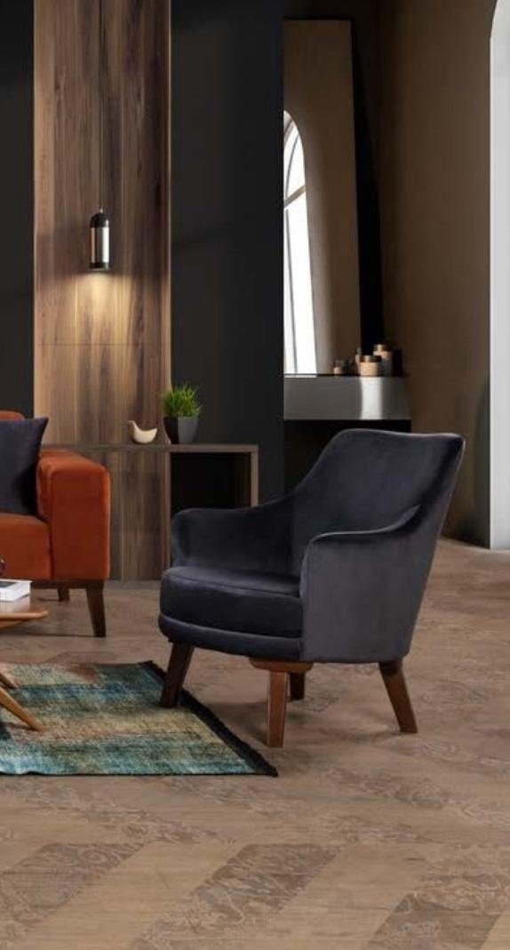 JVmoebel Sessel, Wohnzimmer 1 Sitz Sessel Stoff Polyester Stil Modernes Design