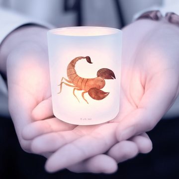 Mr. & Mrs. Panda Windlicht Sternzeichen Skorpion - Transparent - Geschenk, Kerzenglas, Geburtsta (1 St), Hochwertiges Material