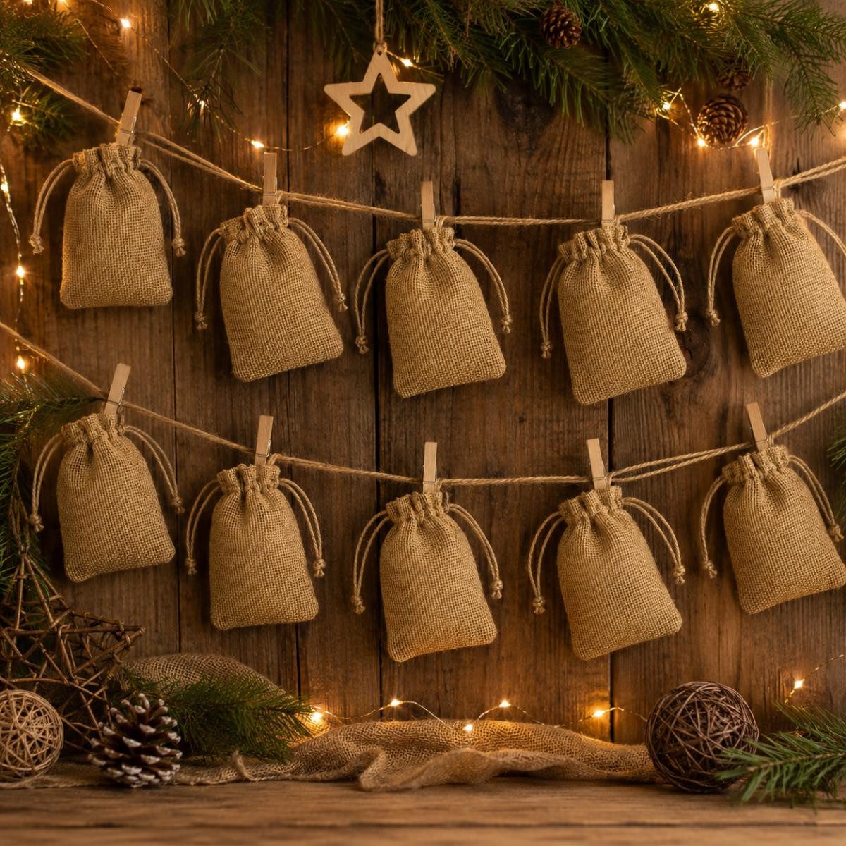 RIFFELMACHER & WEINBERGER Christbaumschmuck Riffelmacher Jutesack natur, 10x15 cm, 1 Stück – Bild 3 von 5