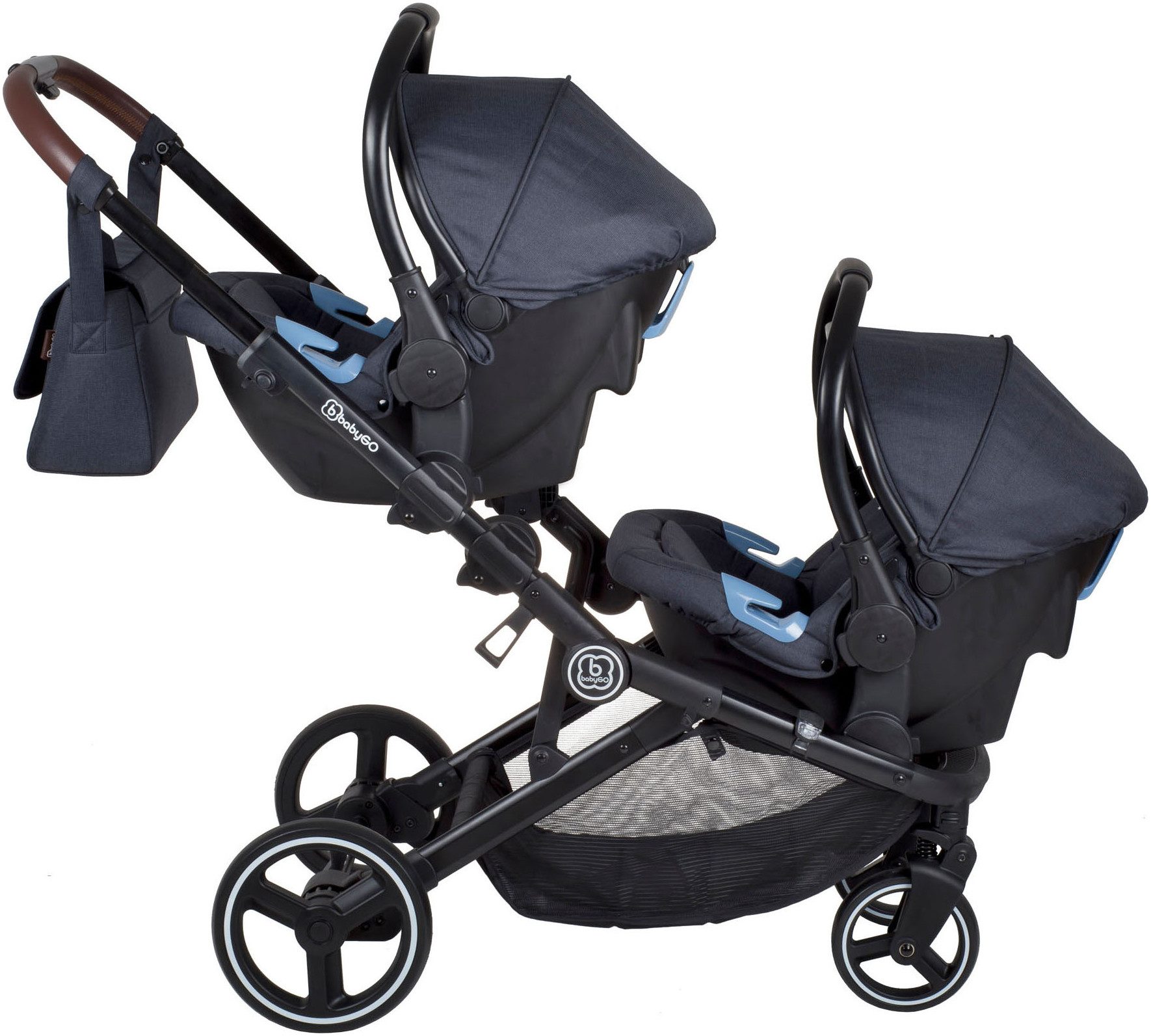 BabyGo Babyschale Twinner, ab: Geburt, ab: 40 cm, bis: 87 cm, (Set, 2-tlg)