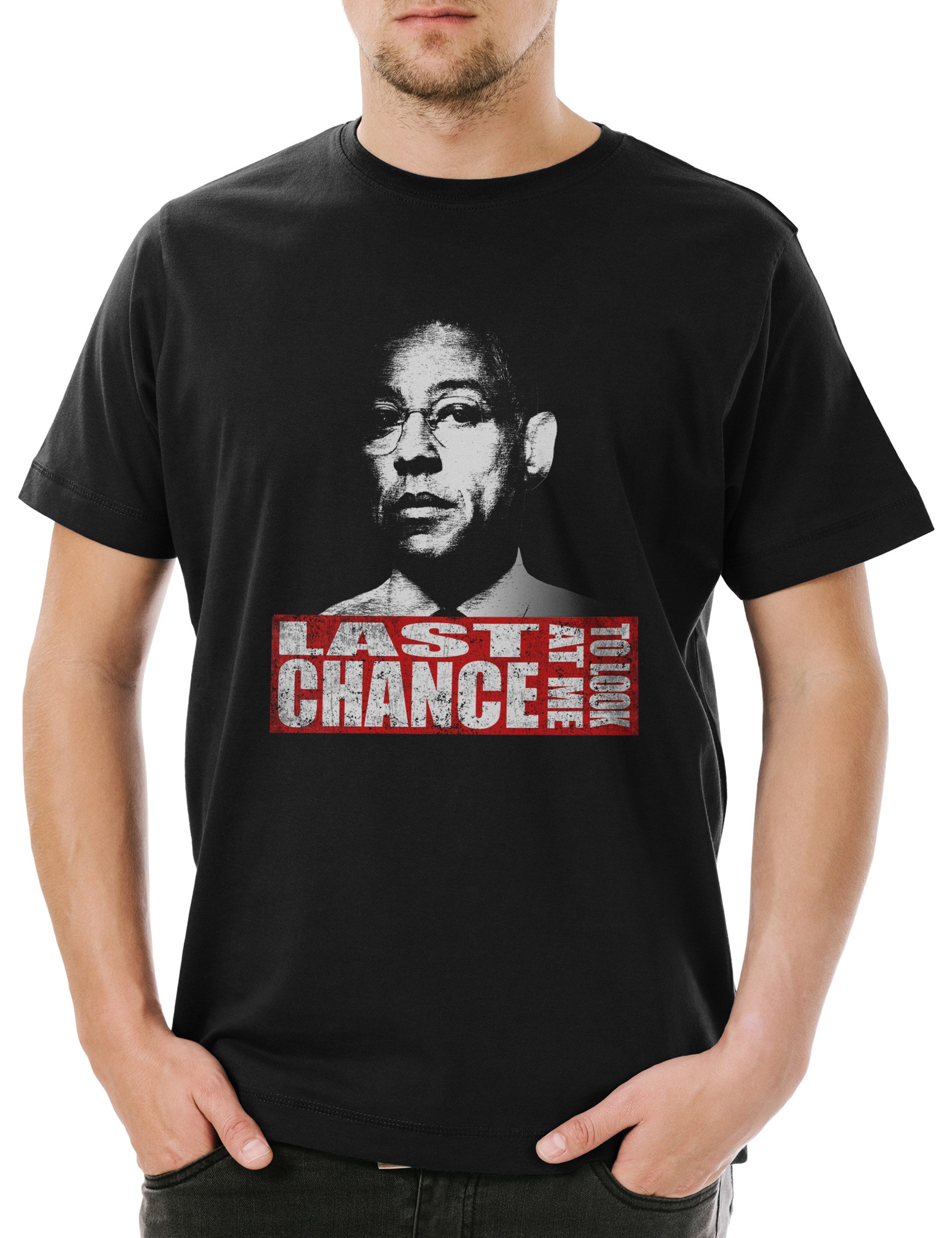 Print-Shirt Gustavo Fring Herren T-Shirt Breaking Gus Los Pollos Bad Hermanos TV